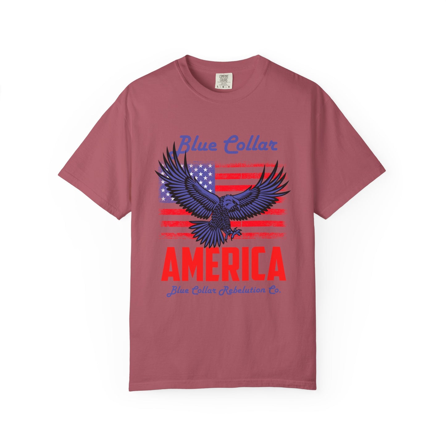 Patriotic Eagle T-shirt: Blue Collar America Theme, Unisex Casual Tee for Independence Day, Veterans Day, Gift for Men and Women