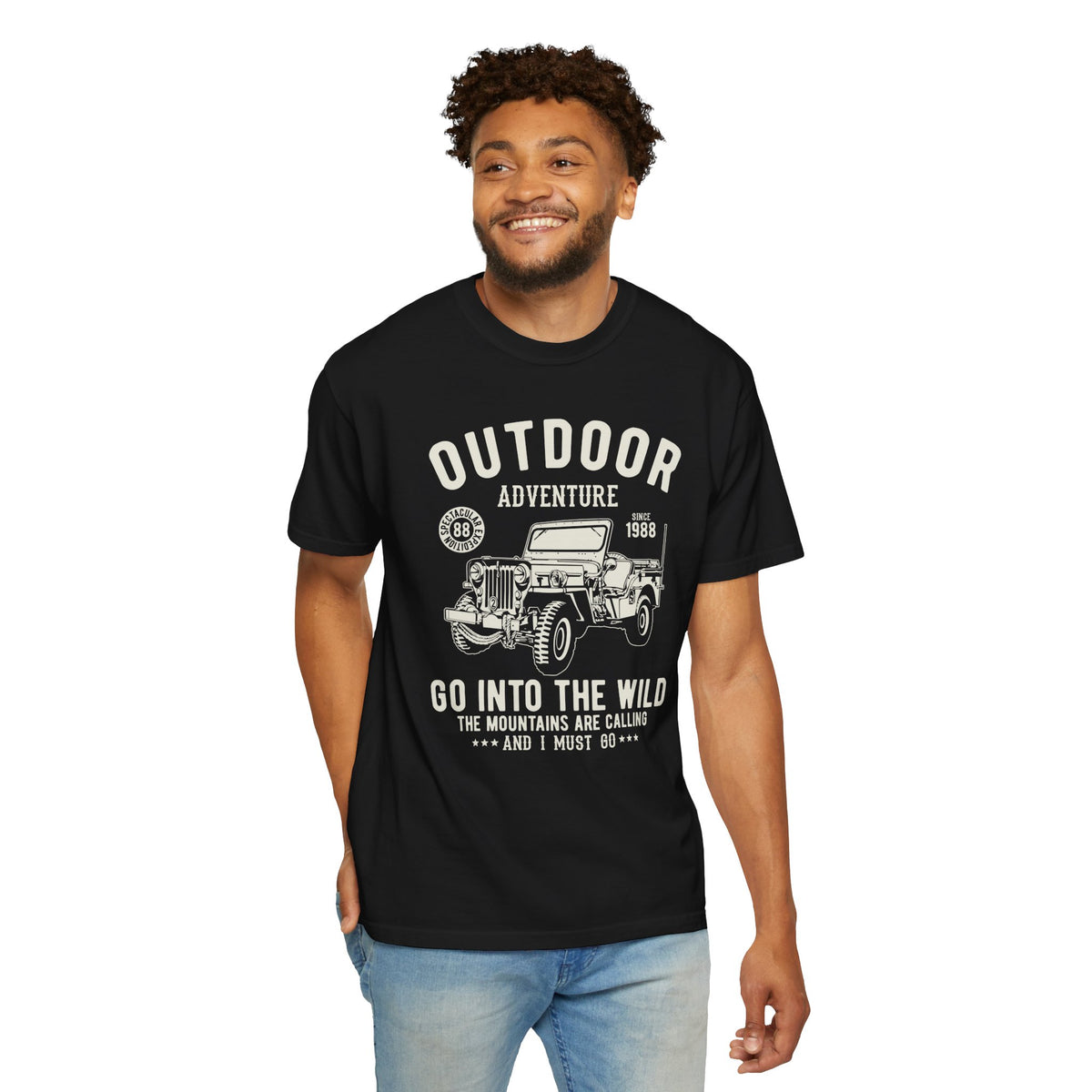 Outdoor Adventure Unisex Garment-Dyed T-shirt, Jeep Lover Gift, Camping Shirt, Hiking Apparel, Nature Enthusiast Tee