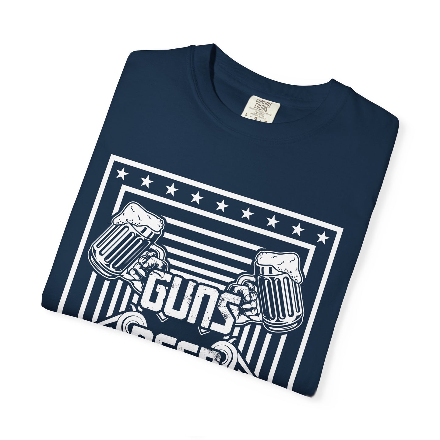 Guns Beer Freedom Graphic T-Shirt, Unisex Tee for Beer Lovers, Patriotic Shirt, Casual Everyday Wear, Independence Day Gift