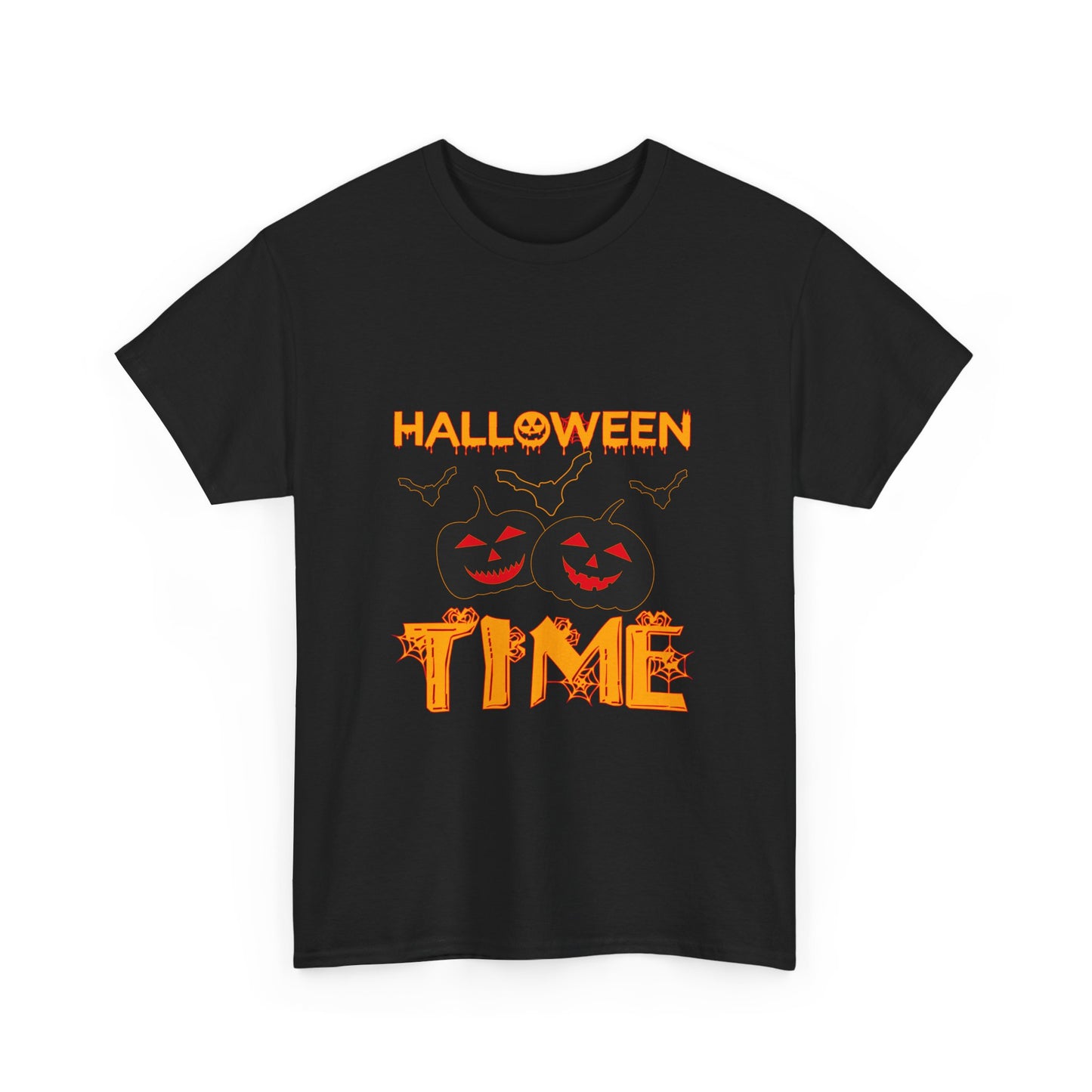 🎃 “Halloween Time” Jack-O’-Lantern Pumpkins T-Shirt 👻🕷️