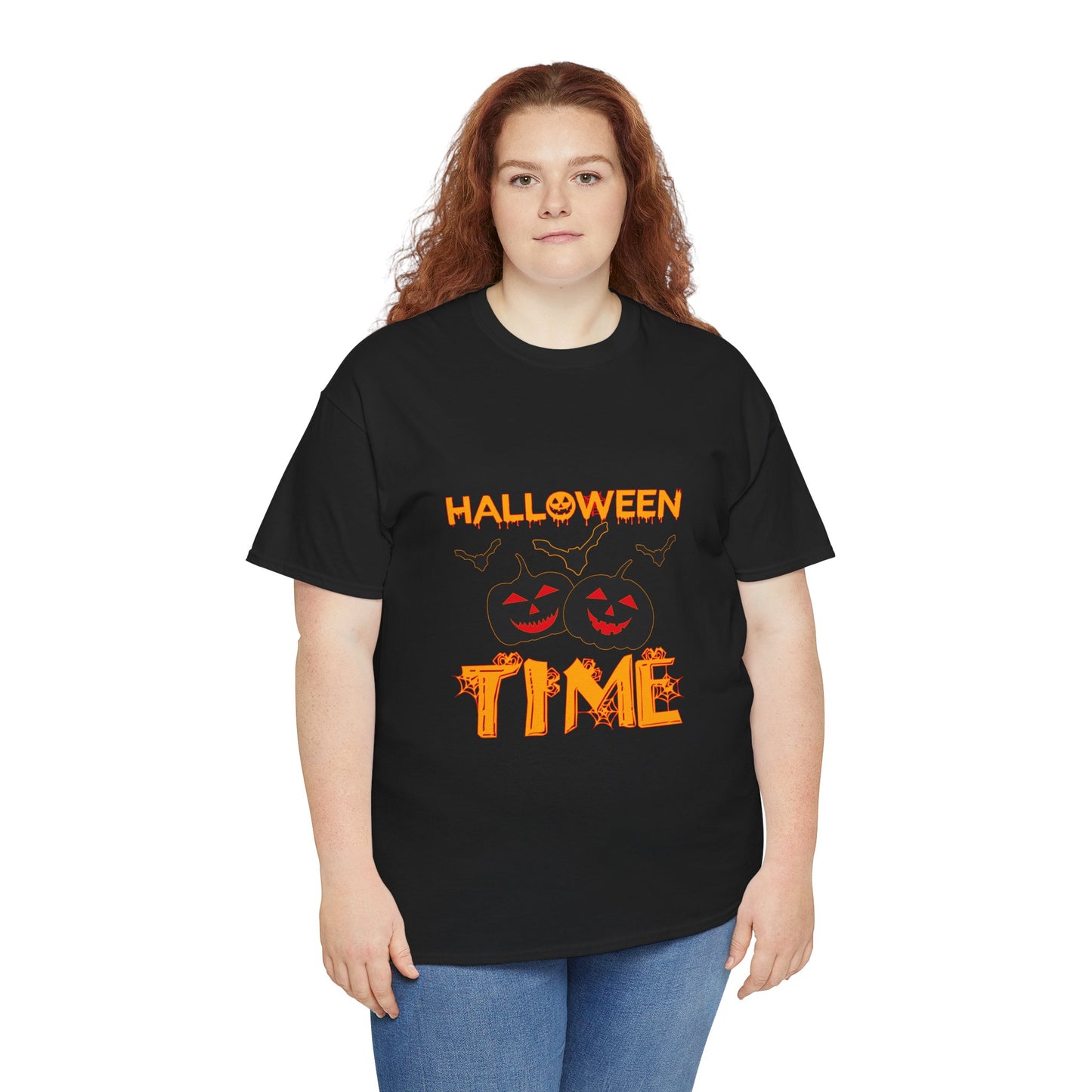 🎃 “Halloween Time” Jack-O’-Lantern Pumpkins T-Shirt 👻🕷️