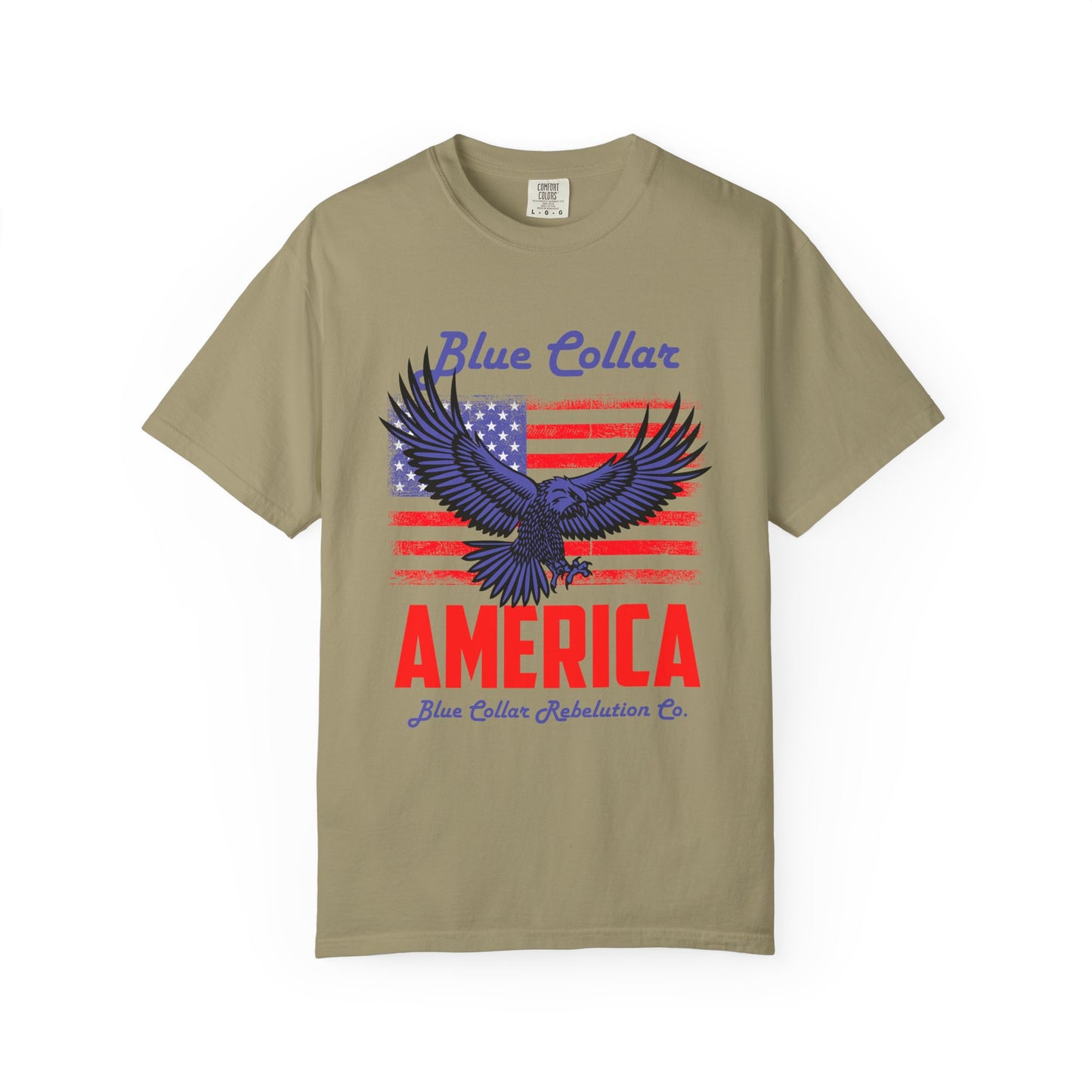 Patriotic Eagle T-shirt: Blue Collar America Theme, Unisex Casual Tee for Independence Day, Veterans Day, Gift for Men and Women