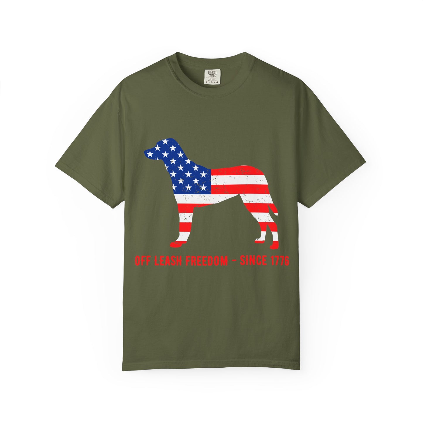 Freedom Dog Graphic T-Shirt, USA Flag Tee, Unisex Dog Lover Shirt, Patriotic Gift for Dog Owners, Casual Everyday Wear