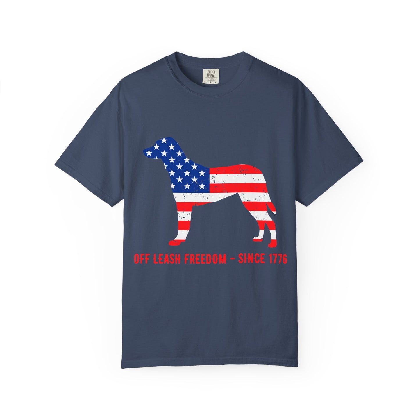 Freedom Dog Graphic T-Shirt, USA Flag Tee, Unisex Dog Lover Shirt, Patriotic Gift for Dog Owners, Casual Everyday Wear