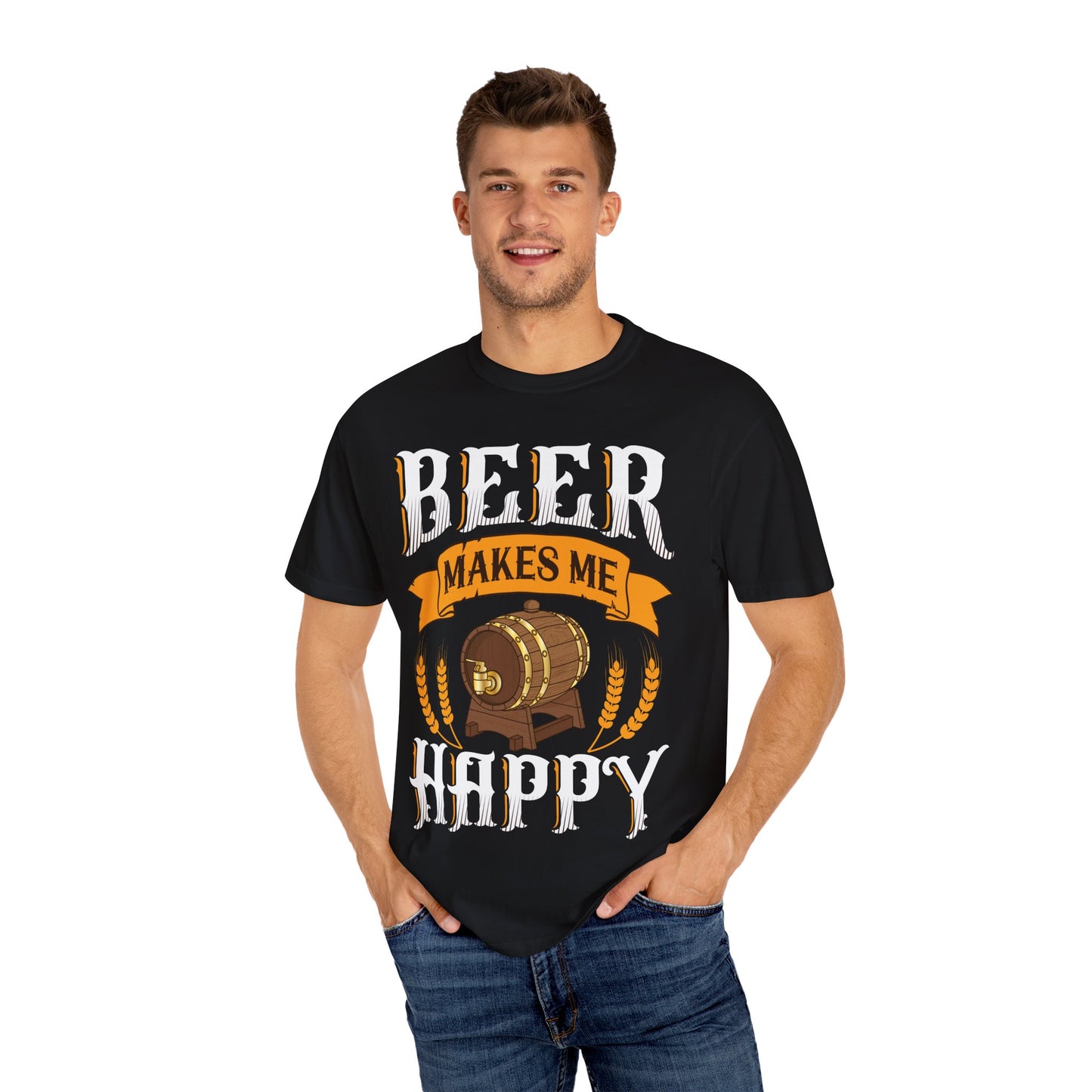 πΊ Beer Makes Me Happy β Funny Beer Barrel Tee