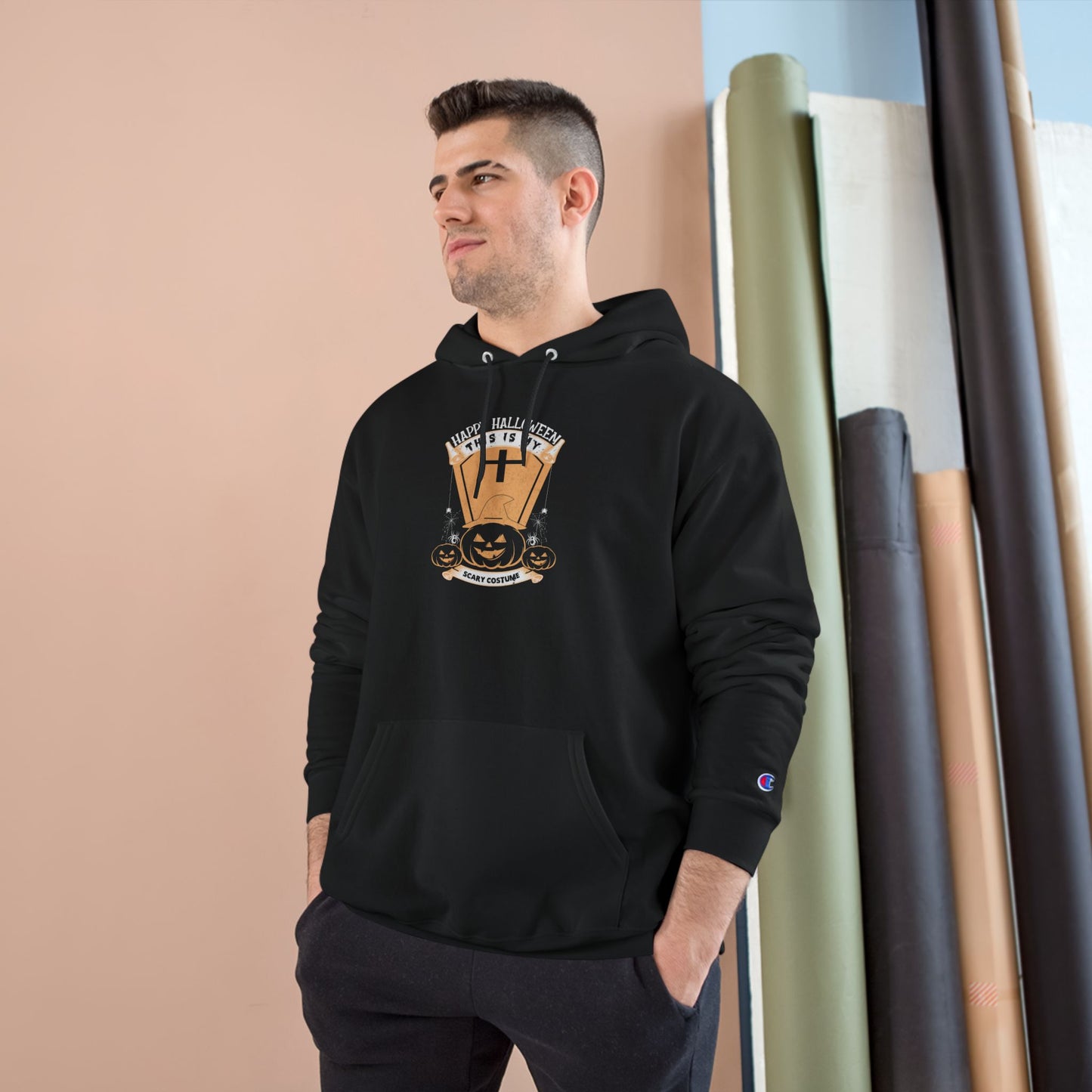 π Hoodie: Scary Costume Heat by SteelGritWear & Champion