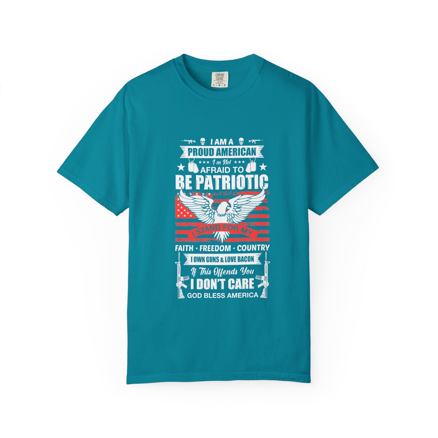 Patriotic T-shirt with Eagle Design, Perfect for Independence Day, Veteran's Day, BBQs, Casual Wear, Gift for Proud Americans