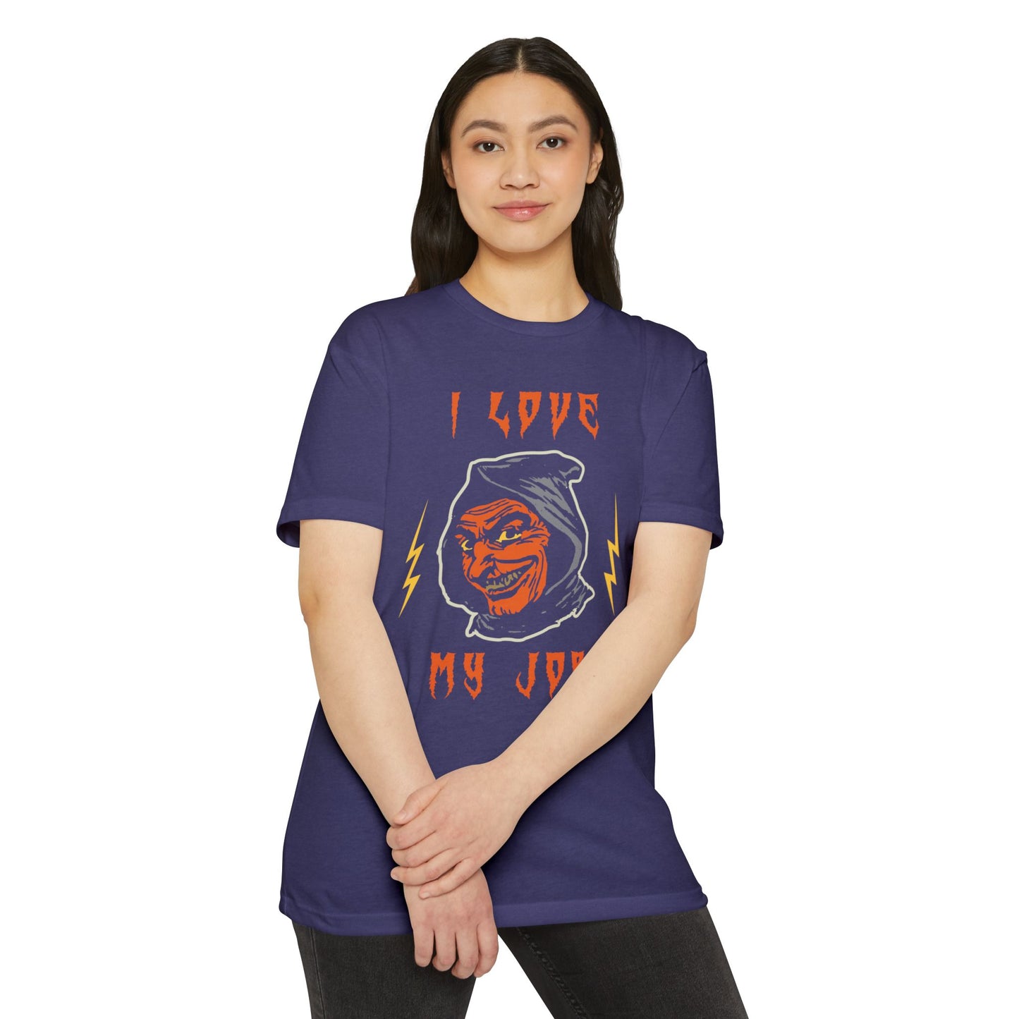 β‘ππΌπ€ππ»π·οΈπβ‘I Love My Job β Sarcastic Halloween Grim Reaper T-Shirt