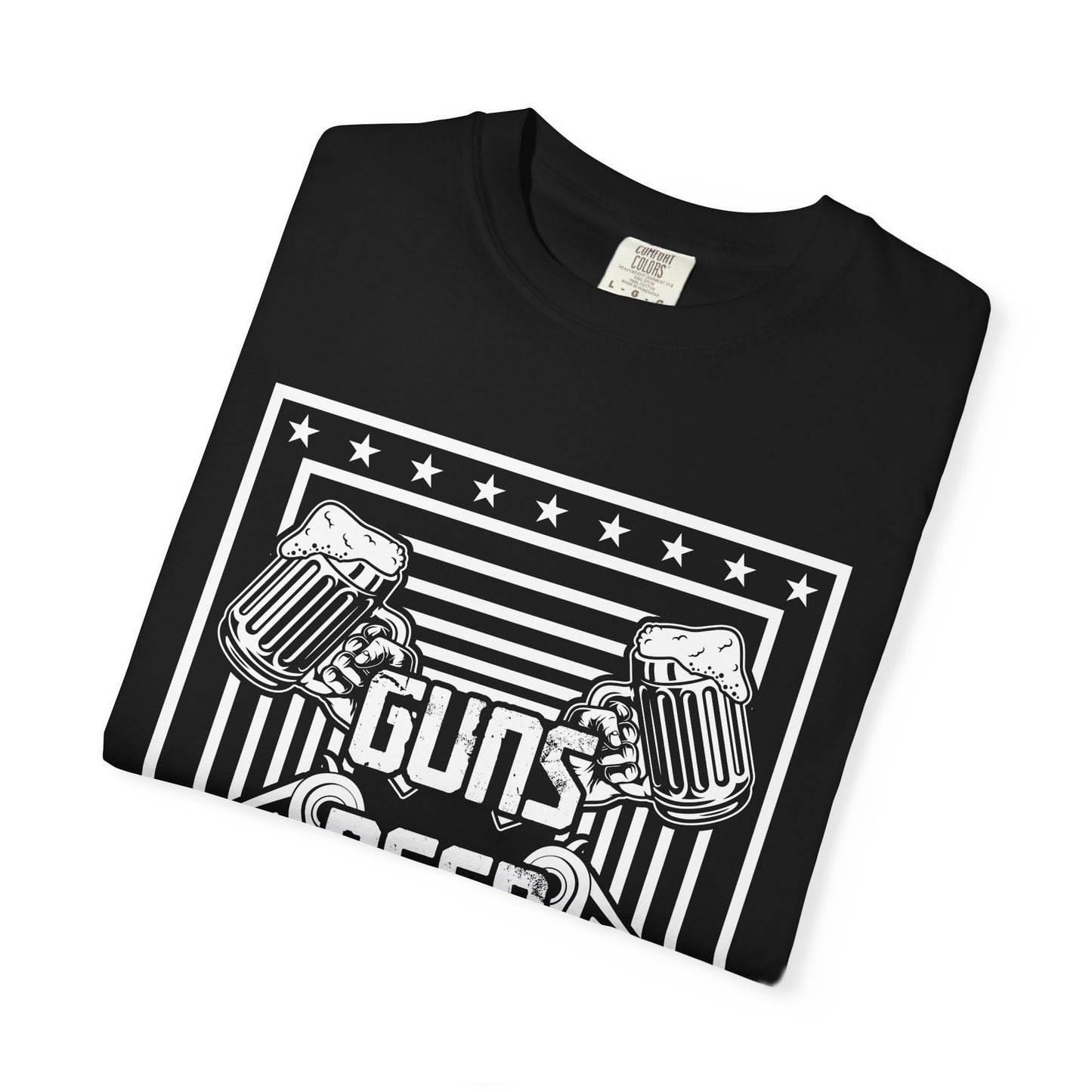 Guns Beer Freedom Graphic T-Shirt, Unisex Tee for Beer Lovers, Patriotic Shirt, Casual Everyday Wear, Independence Day Gift
