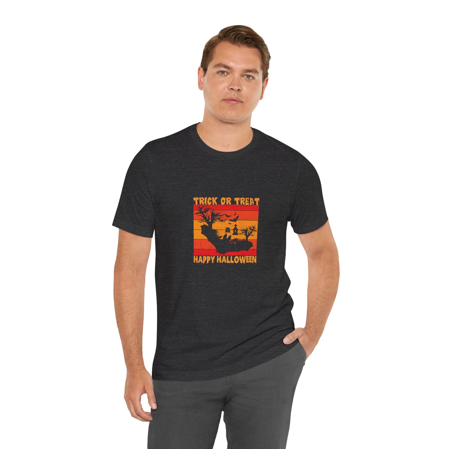 🦇 Trick or Treat Retro Sunset Tee