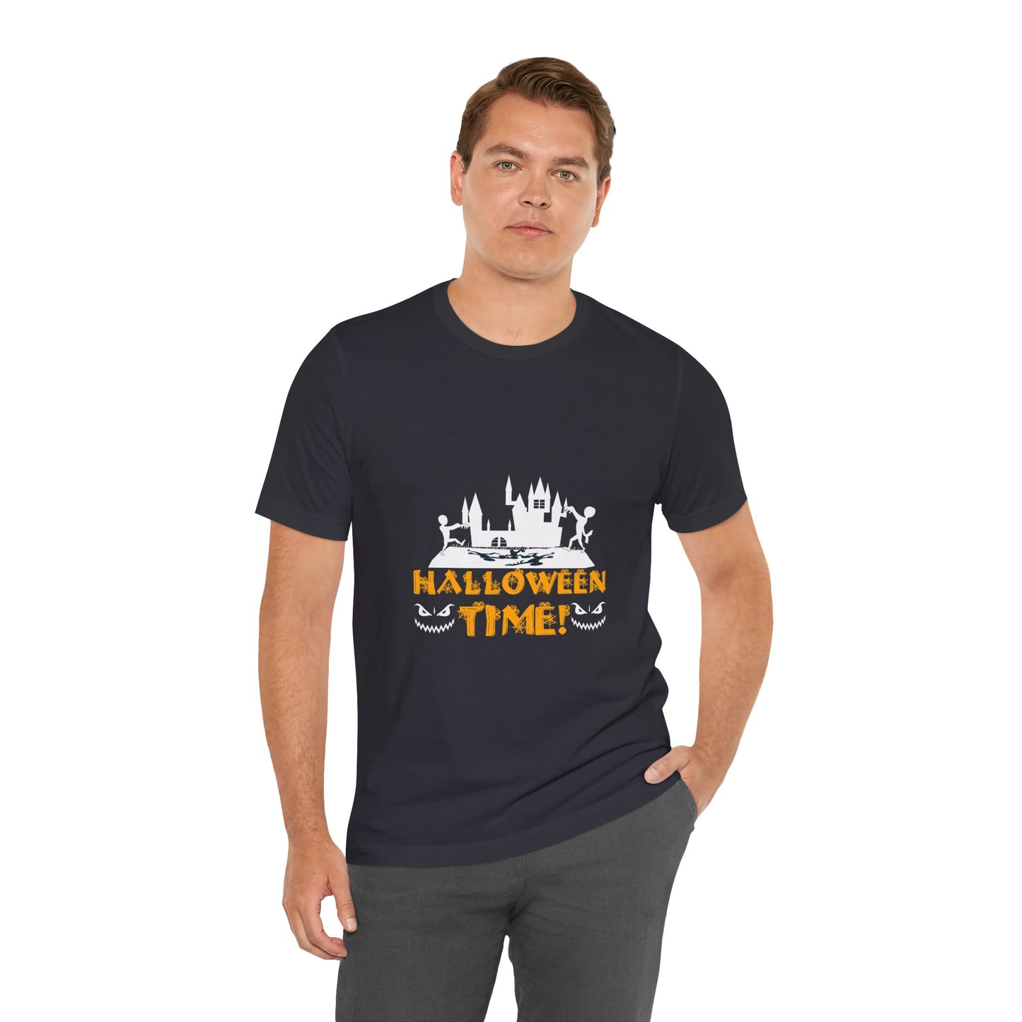 🎃 “Halloween Time” Haunted Castle & Zombies T-Shirt 👻🦇