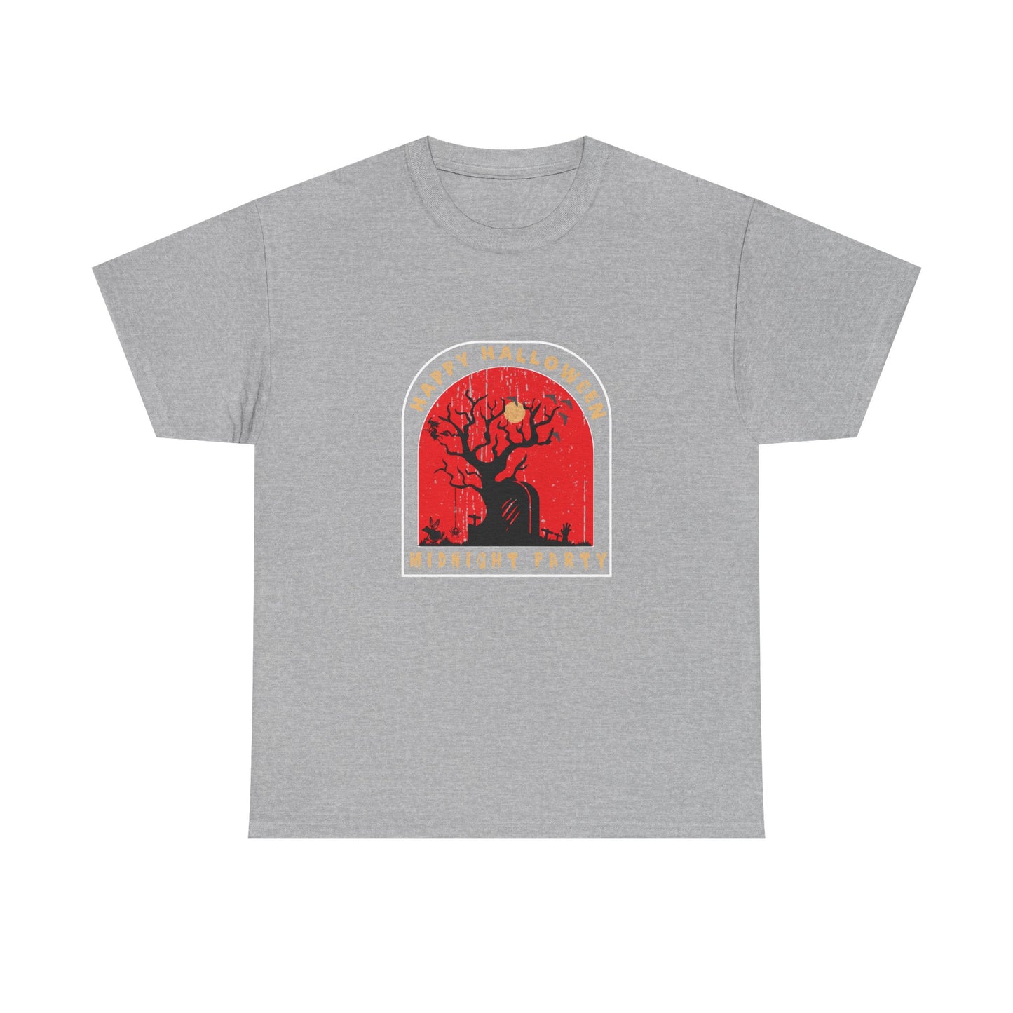 🕷️ “Happy Halloween Midnight Party” Haunted Tree Graveyard Tee 🌕