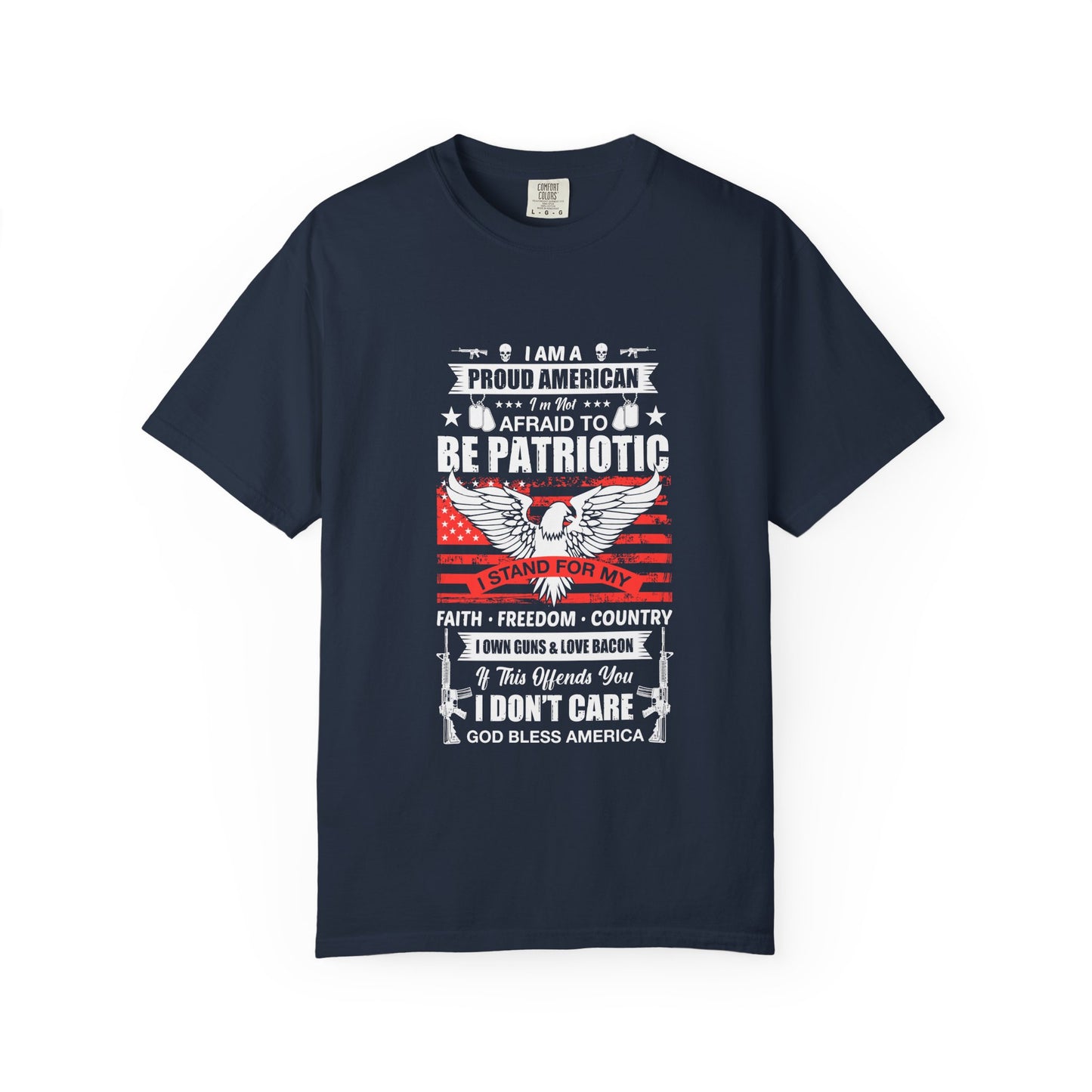 Patriotic T-shirt with Eagle Design, Perfect for Independence Day, Veteran's Day, BBQs, Casual Wear, Gift for Proud Americans