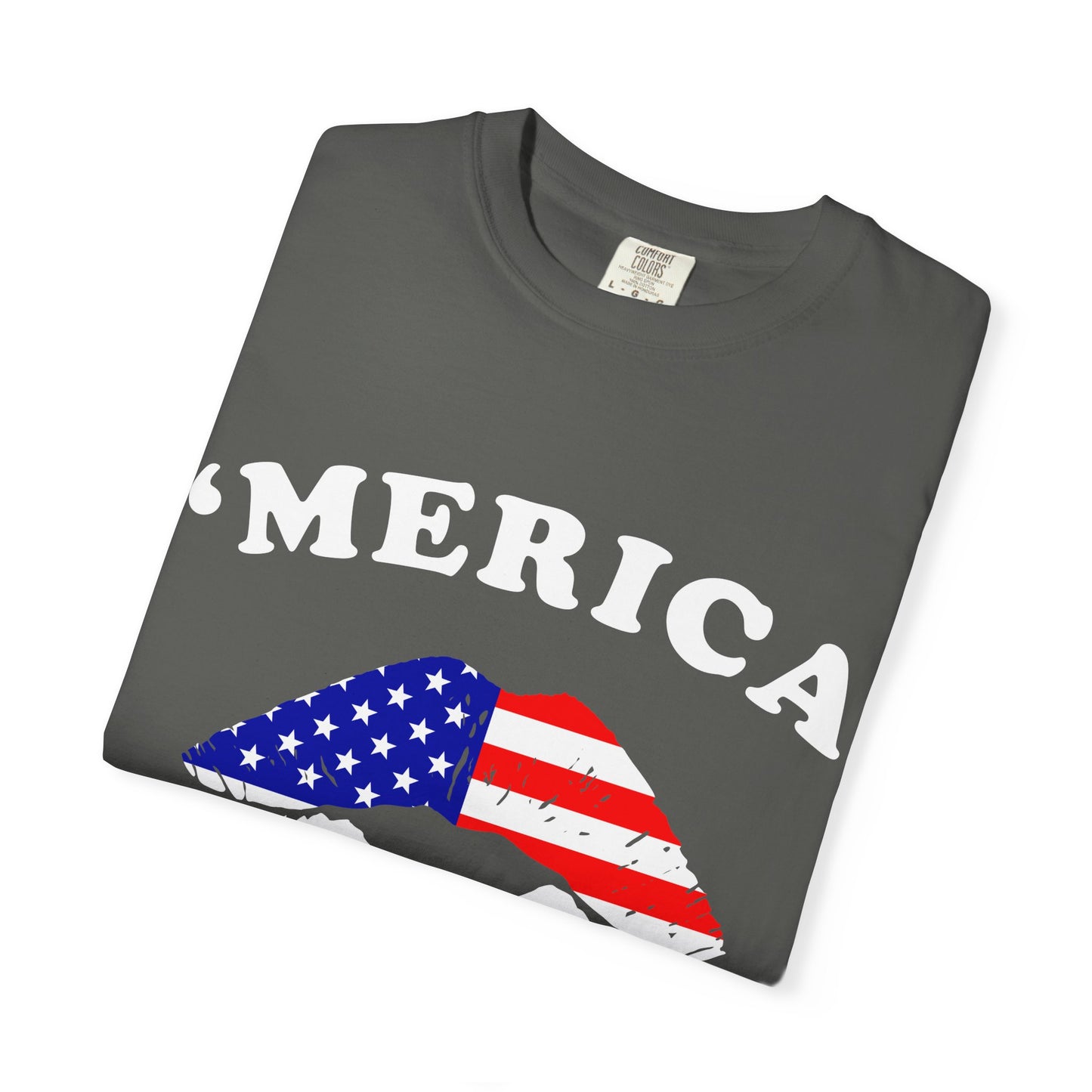 ‘Merica Lips T-Shirt – Patriotic Kiss Tee for Women Who Love Their Country Loud & Proud