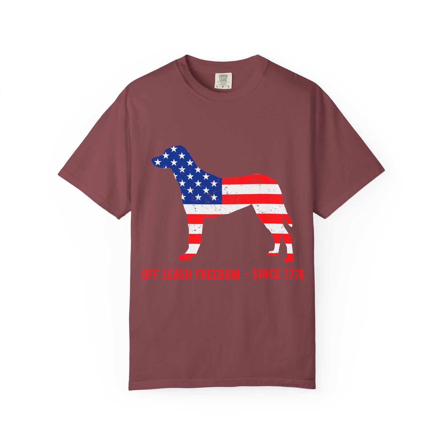 Freedom Dog Graphic T-Shirt, USA Flag Tee, Unisex Dog Lover Shirt, Patriotic Gift for Dog Owners, Casual Everyday Wear