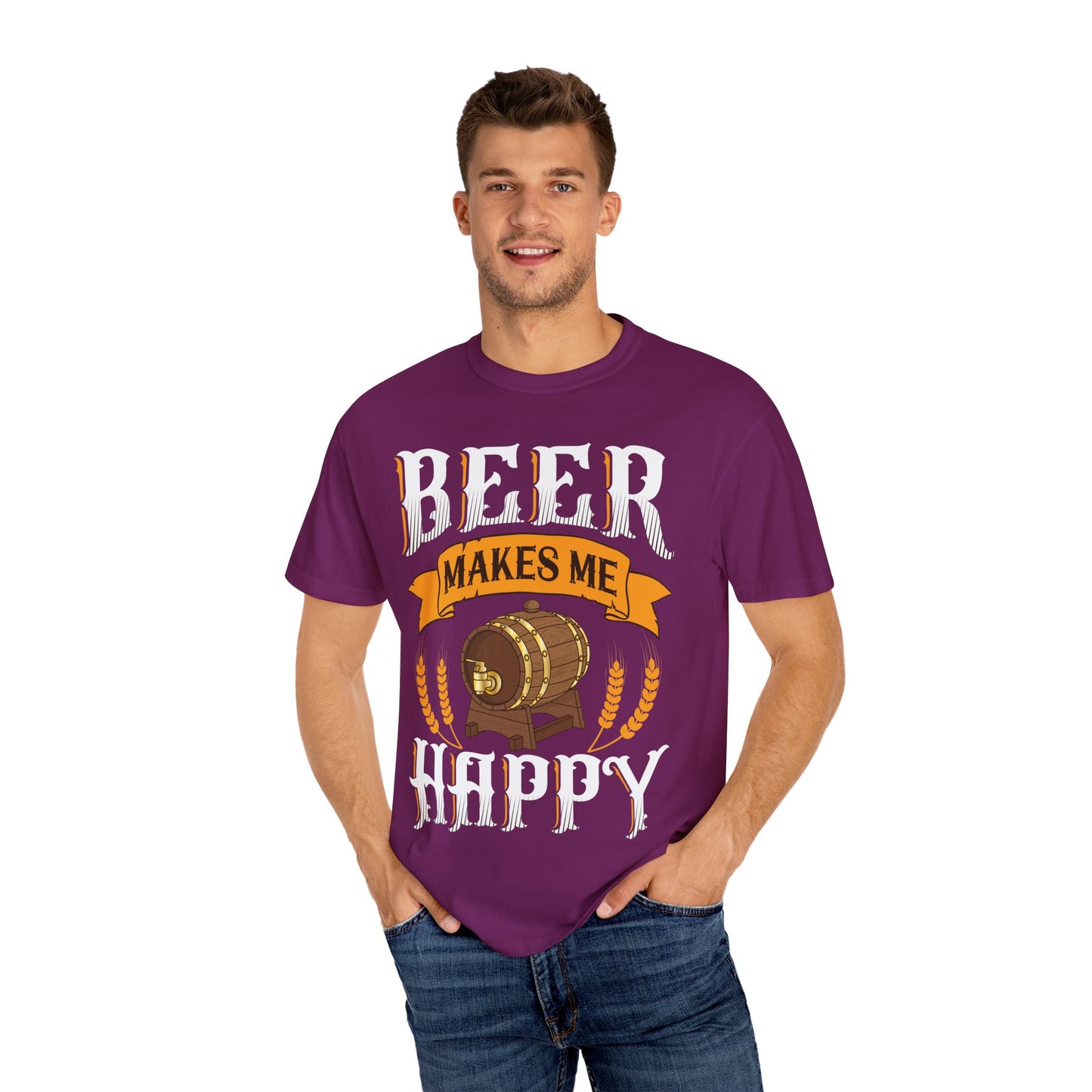 πΊ Beer Makes Me Happy β Funny Beer Barrel Tee