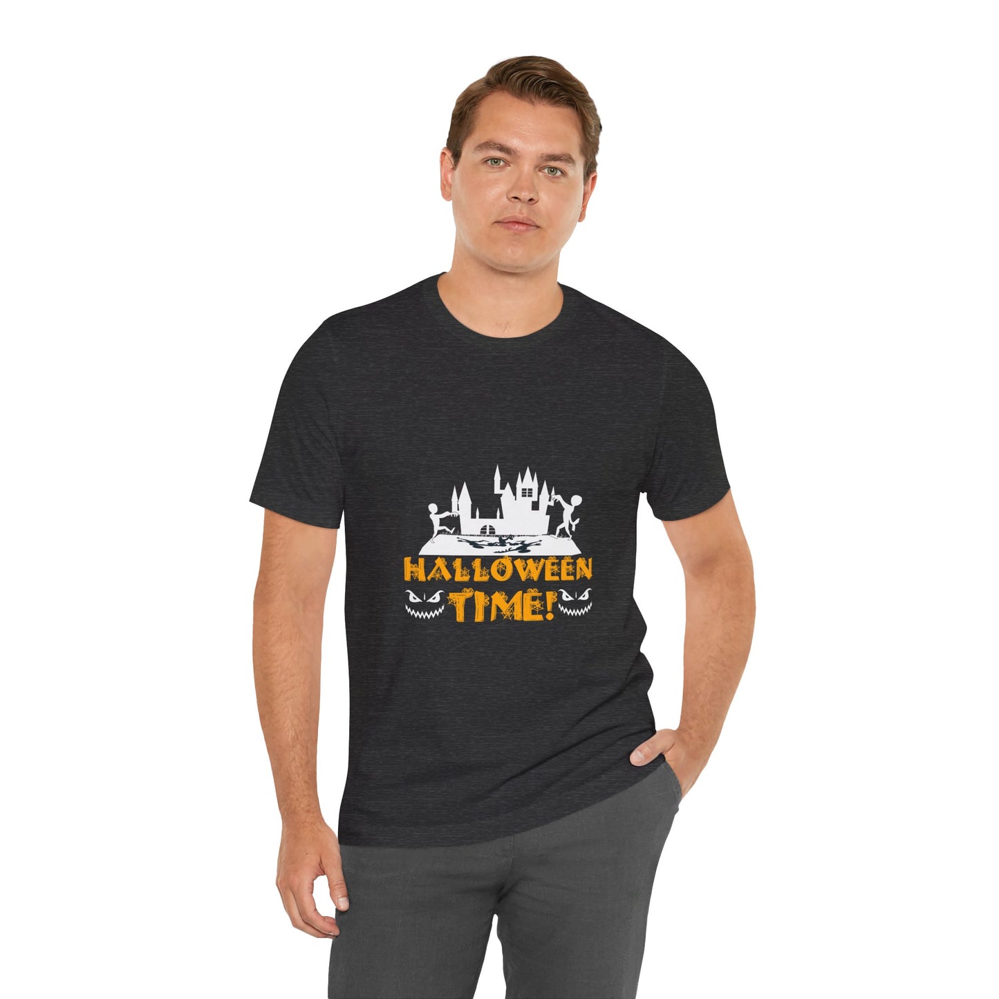 🎃 “Halloween Time” Haunted Castle & Zombies T-Shirt 👻🦇