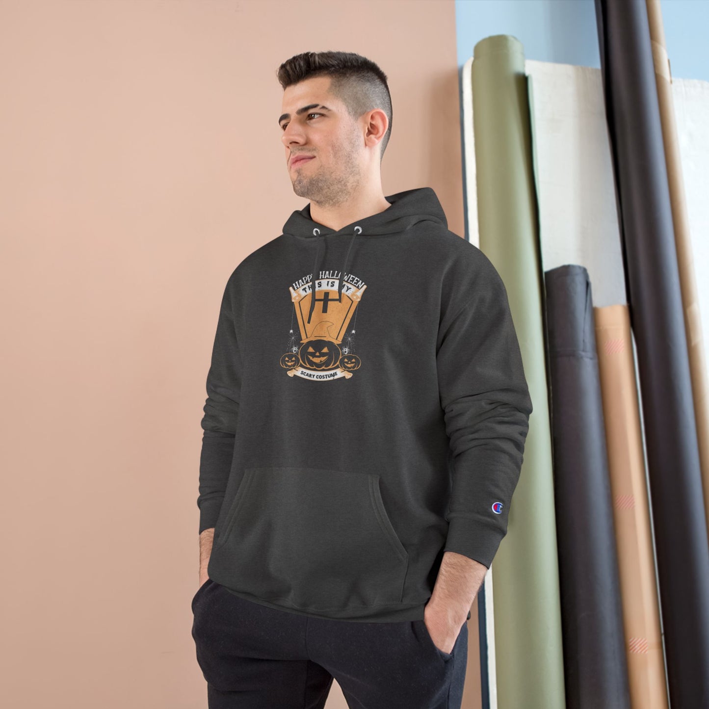 π Hoodie: Scary Costume Heat by SteelGritWear & Champion