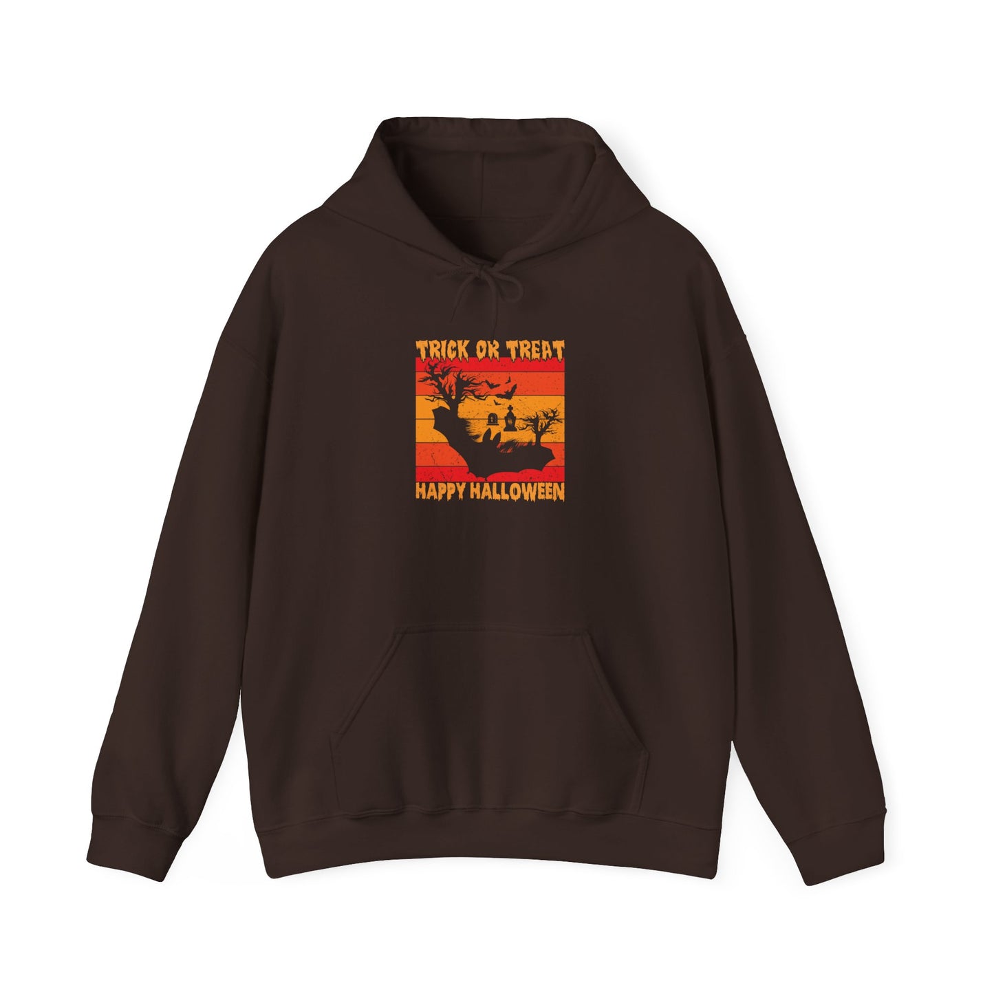 Halloween Themed Hoodie, Cozy Sweatshirt, Trick or Treat Apparel, Unisex Hoodie for Fall, Halloween Party Wear, Seasonal Wear
