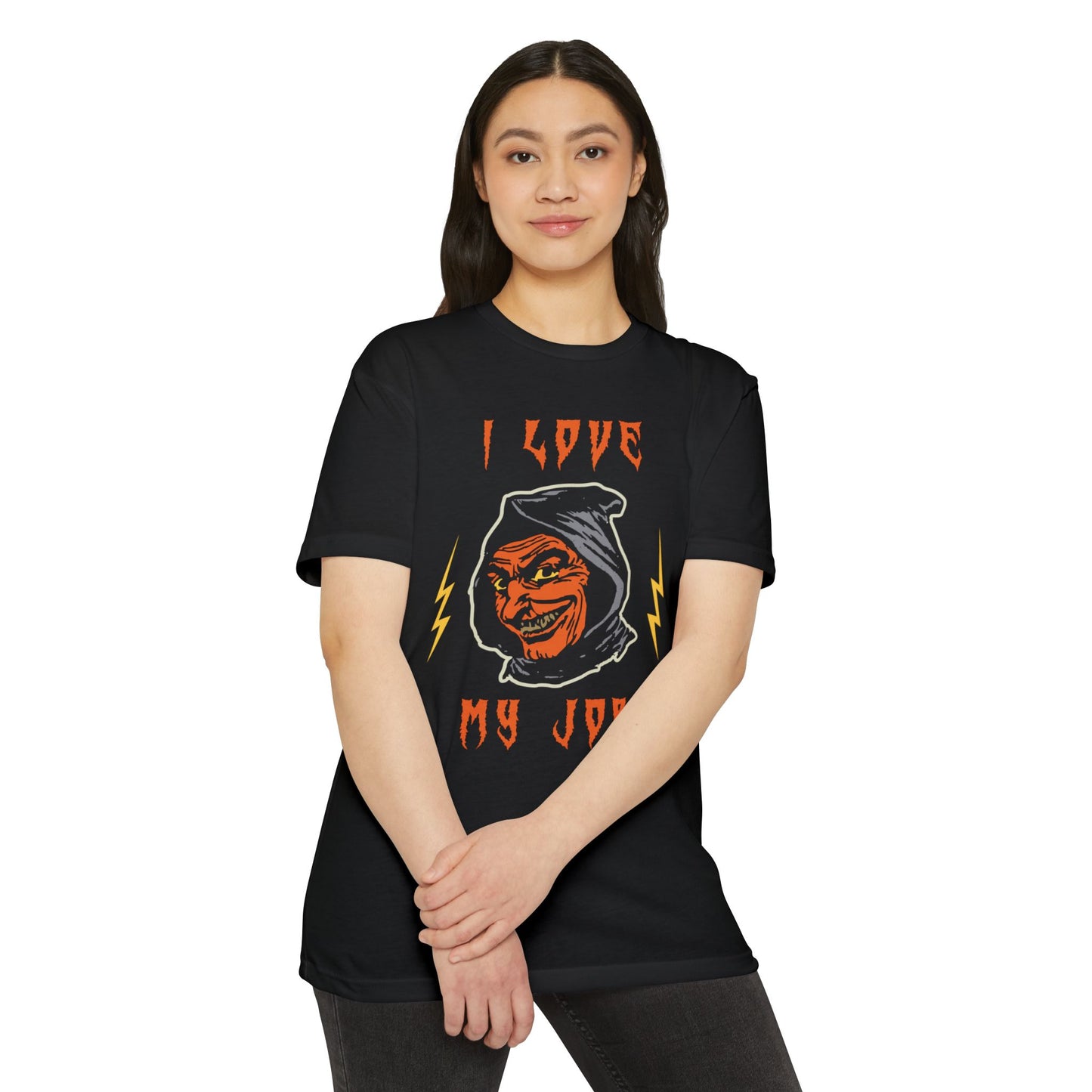 β‘ππΌπ€ππ»π·οΈπβ‘I Love My Job β Sarcastic Halloween Grim Reaper T-Shirt