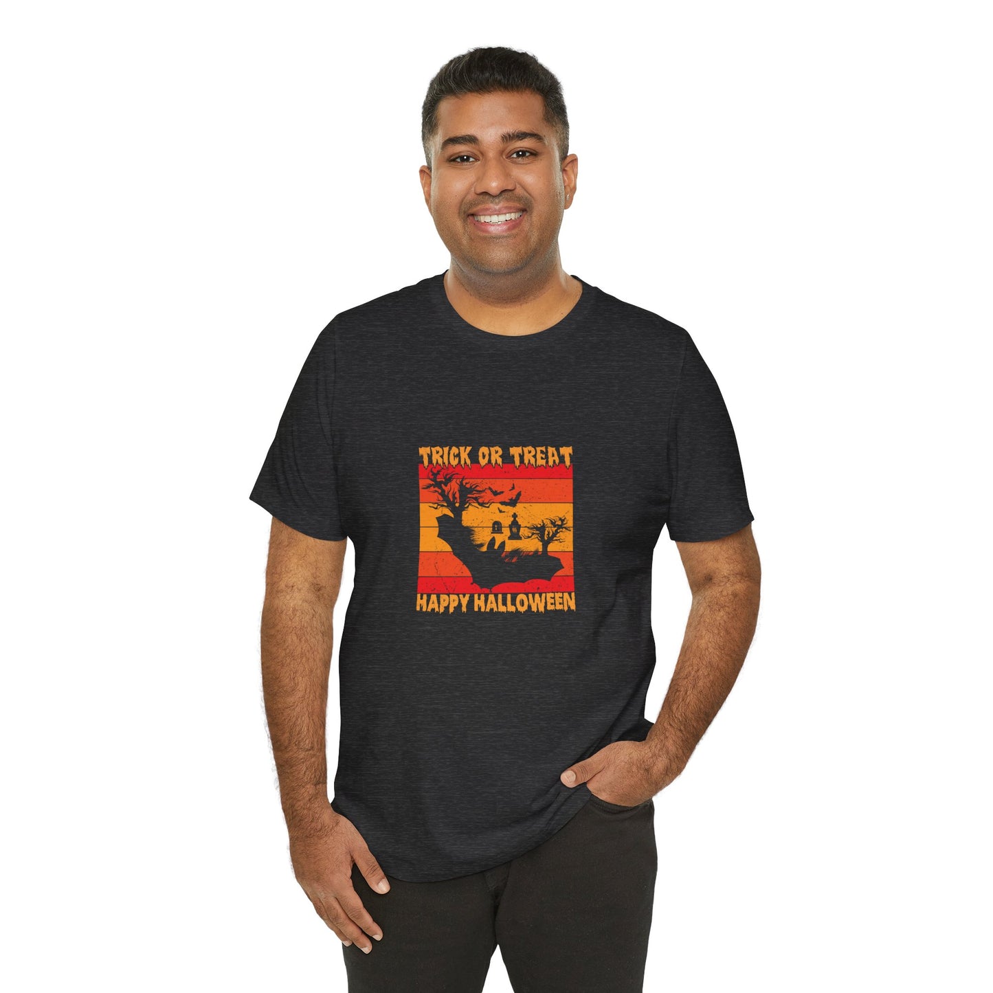 🦇 Trick or Treat Retro Sunset Tee