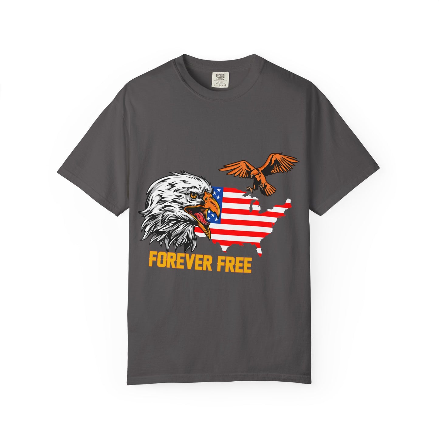 Forever Free Eagle Graphic T-Shirt, Patriotic Apparel, Unisex Casual Wear, Independence Day Gift, Nature Lover Tee, USA Flag Shirt