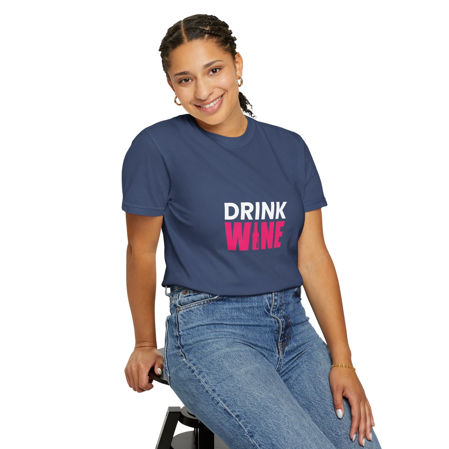DRINK WINE Graphic Tee – Bold Minimalist Wine Lover Shirt