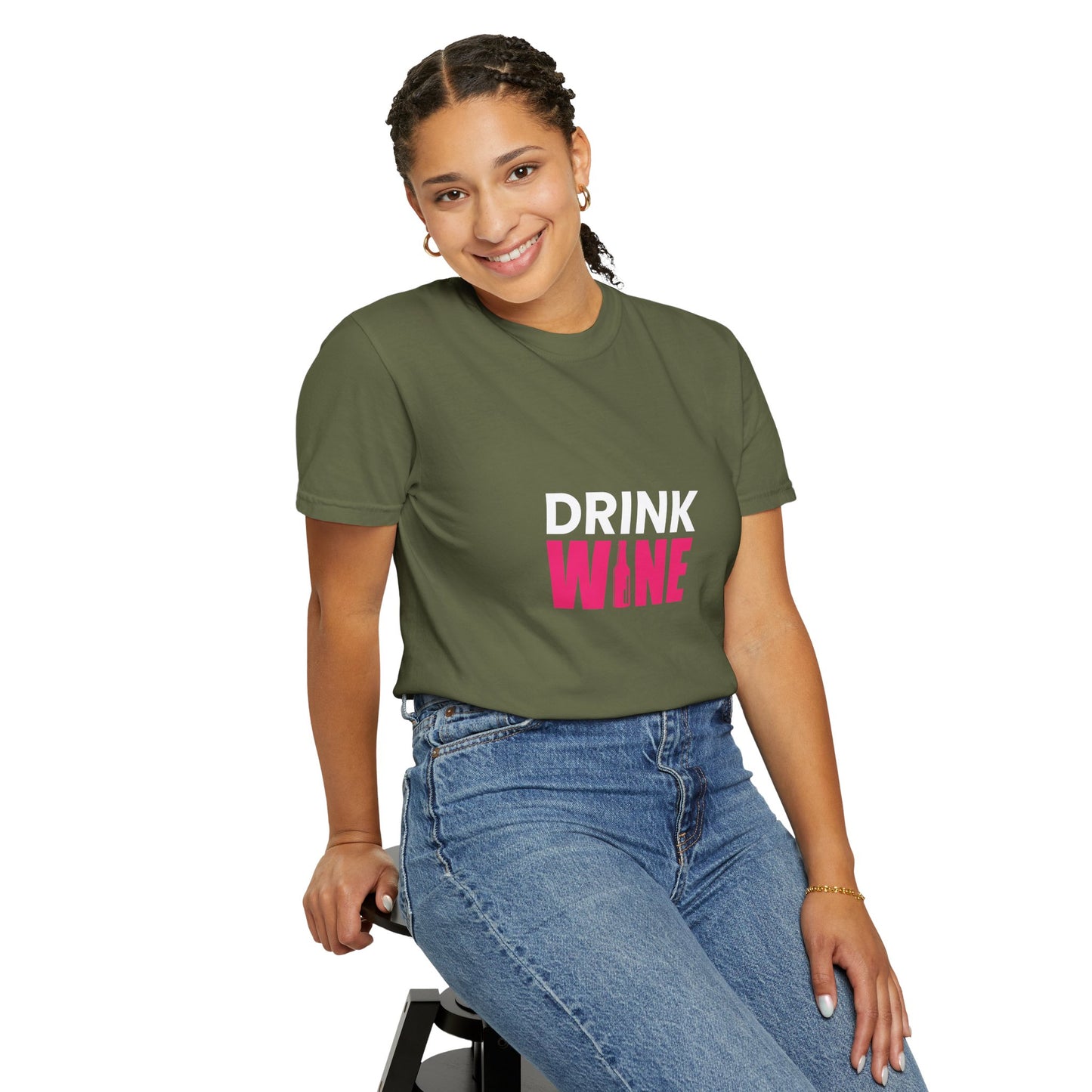 DRINK WINE Graphic Tee – Bold Minimalist Wine Lover Shirt