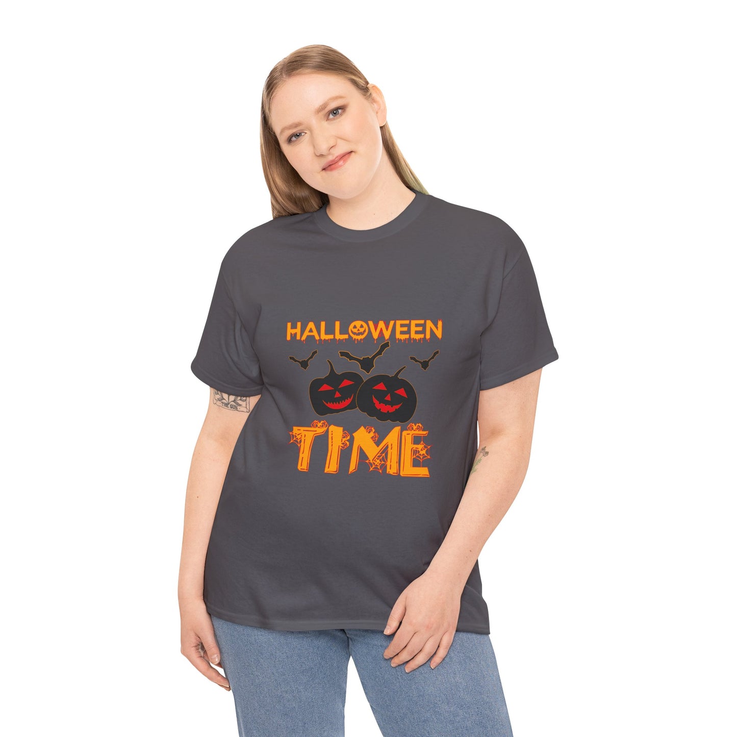 🎃 “Halloween Time” Jack-O’-Lantern Pumpkins T-Shirt 👻🕷️