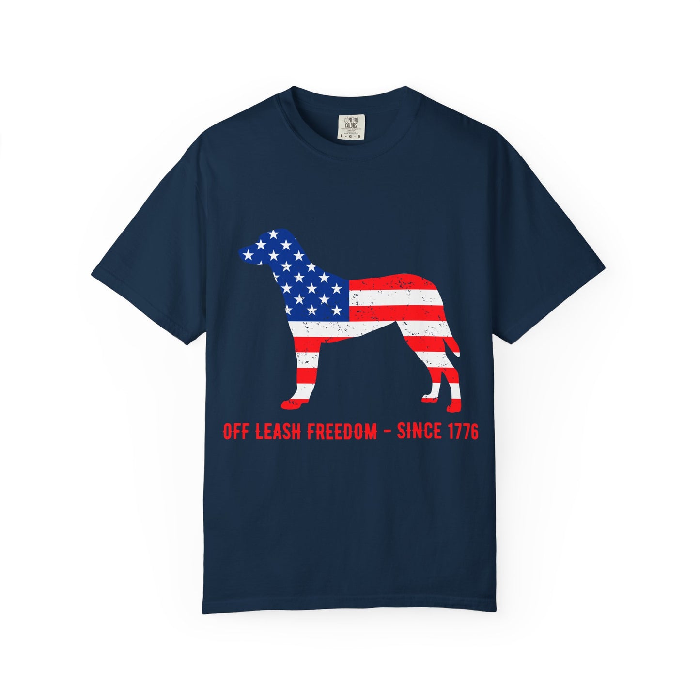 Freedom Dog Graphic T-Shirt, USA Flag Tee, Unisex Dog Lover Shirt, Patriotic Gift for Dog Owners, Casual Everyday Wear