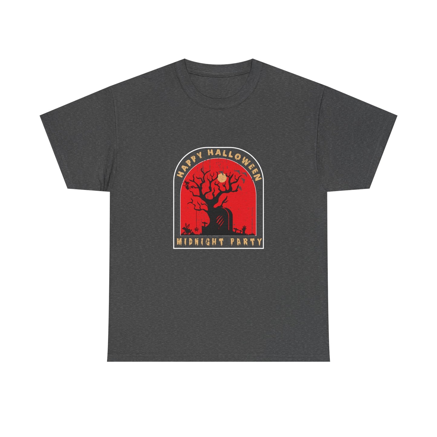 🕷️ “Happy Halloween Midnight Party” Haunted Tree Graveyard Tee 🌕