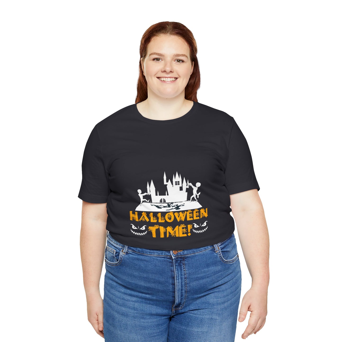 🎃 “Halloween Time” Haunted Castle & Zombies T-Shirt 👻🦇