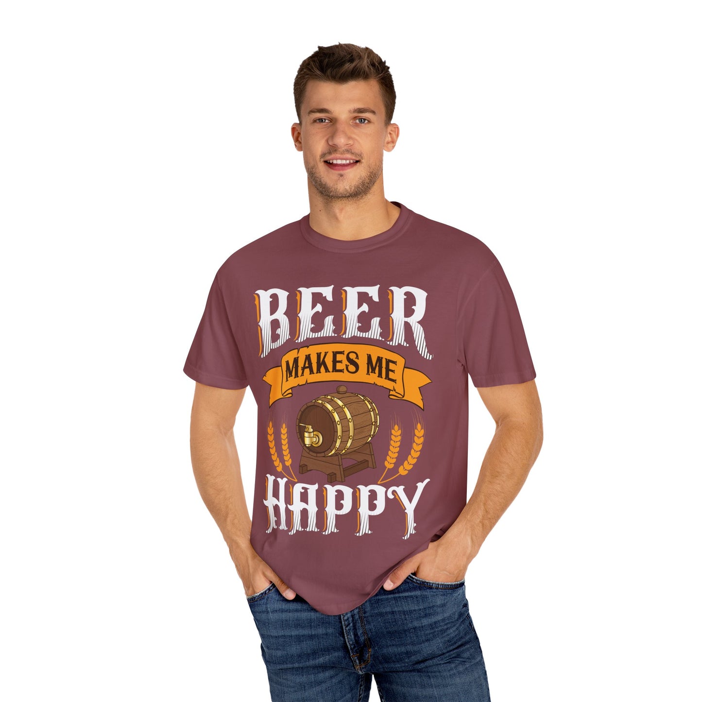 πΊ Beer Makes Me Happy β Funny Beer Barrel Tee