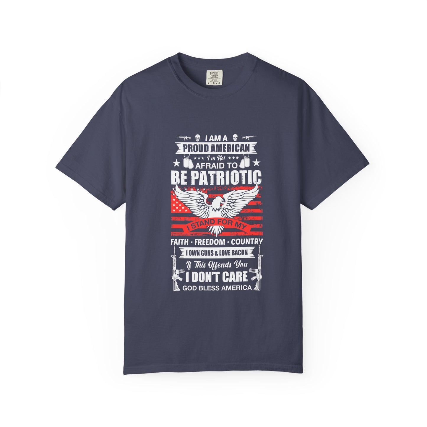 Patriotic T-shirt with Eagle Design, Perfect for Independence Day, Veteran's Day, BBQs, Casual Wear, Gift for Proud Americans