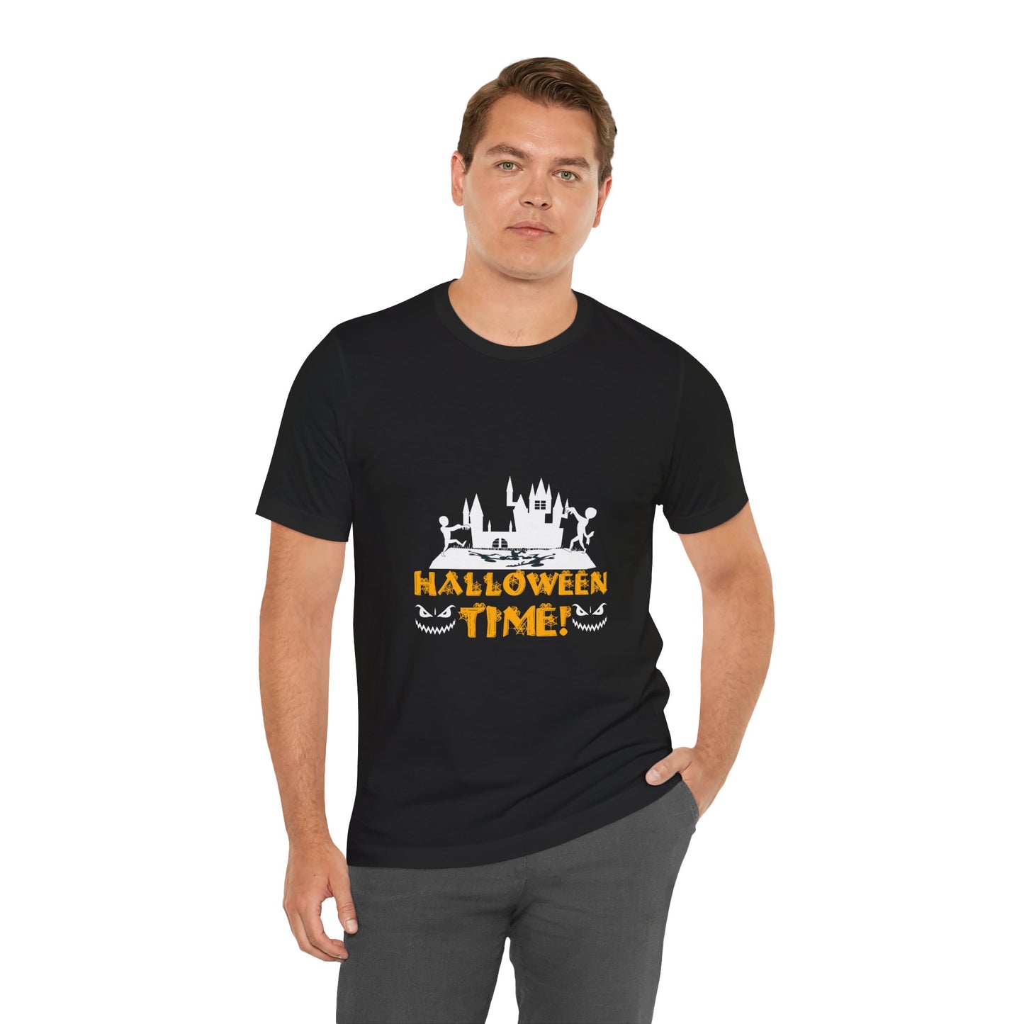🎃 “Halloween Time” Haunted Castle & Zombies T-Shirt 👻🦇