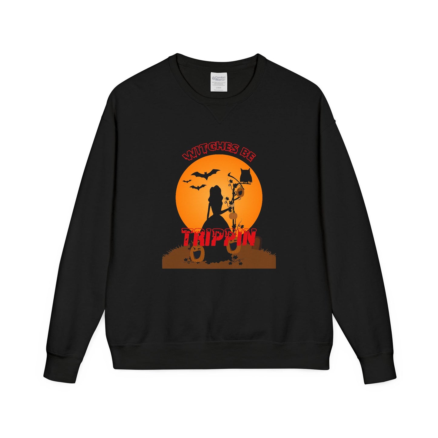 Halloween Spirit Crewneck Sweatshirt, Unisex Fall Apparel, Cozy Sweater for Celebrations, Halloween Costume, Seasonal Gift