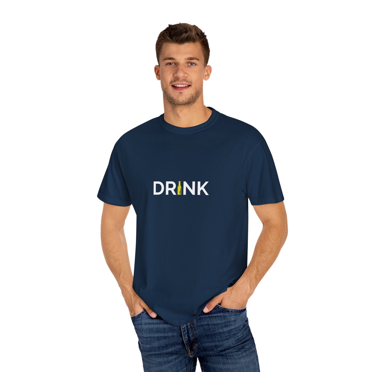 DRINK Minimalist Beer Bottle Tee β Clean Design, Loud Message