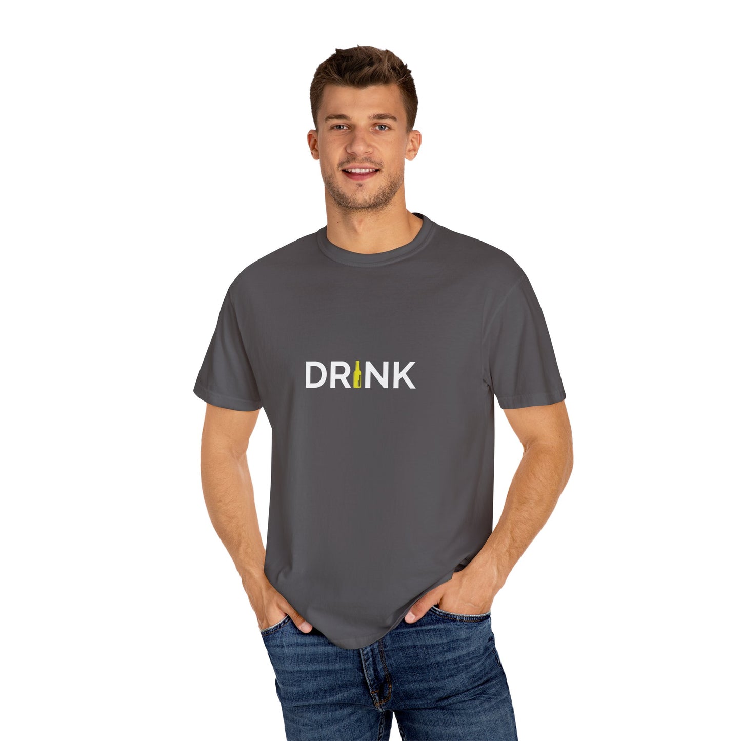 DRINK Minimalist Beer Bottle Tee β Clean Design, Loud Message
