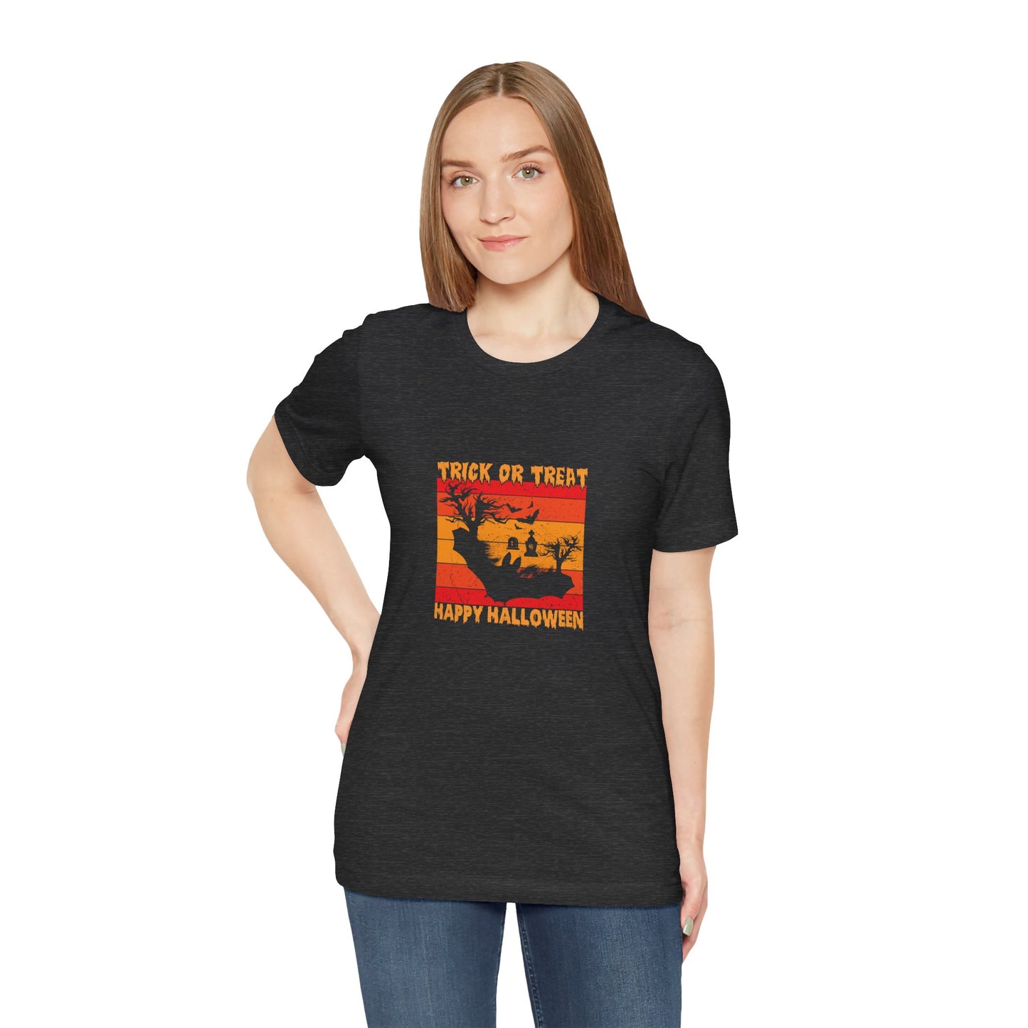 🦇 Trick or Treat Retro Sunset Tee
