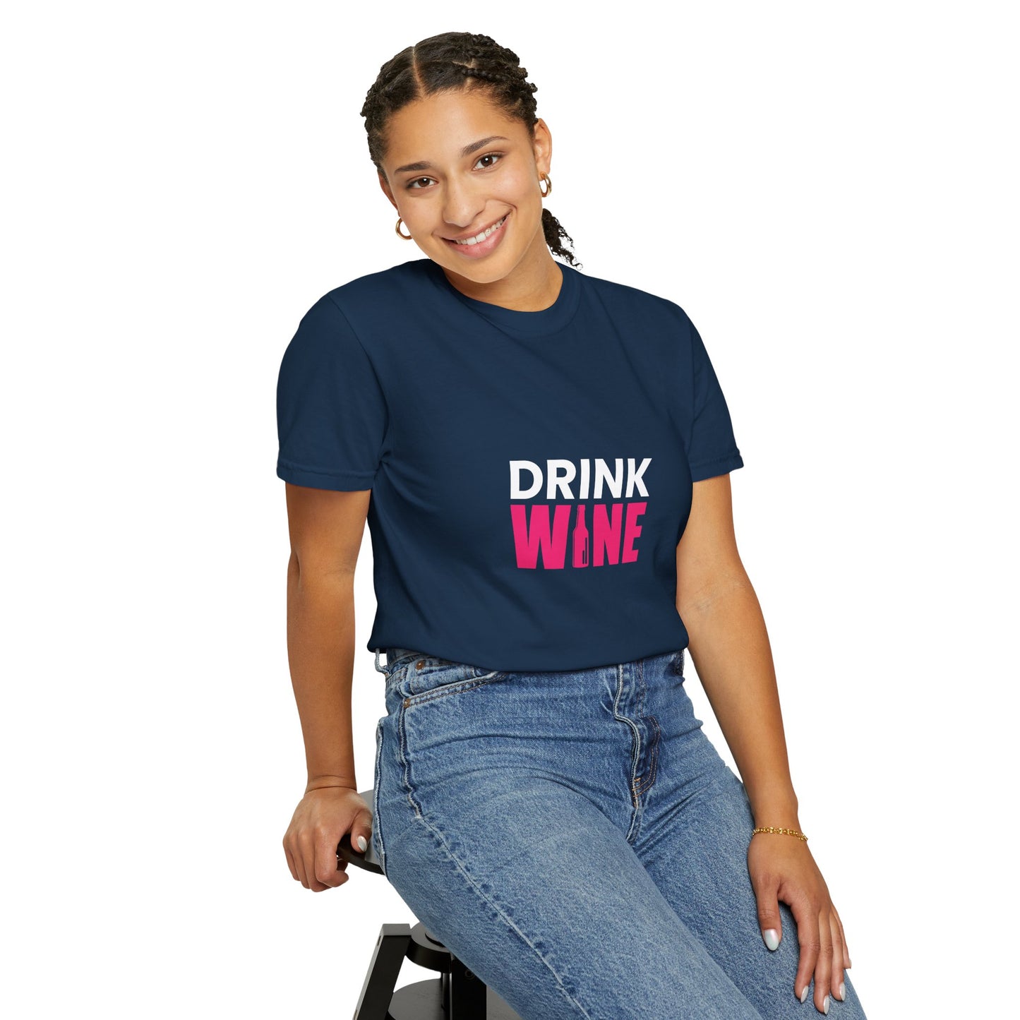 DRINK WINE Graphic Tee – Bold Minimalist Wine Lover Shirt