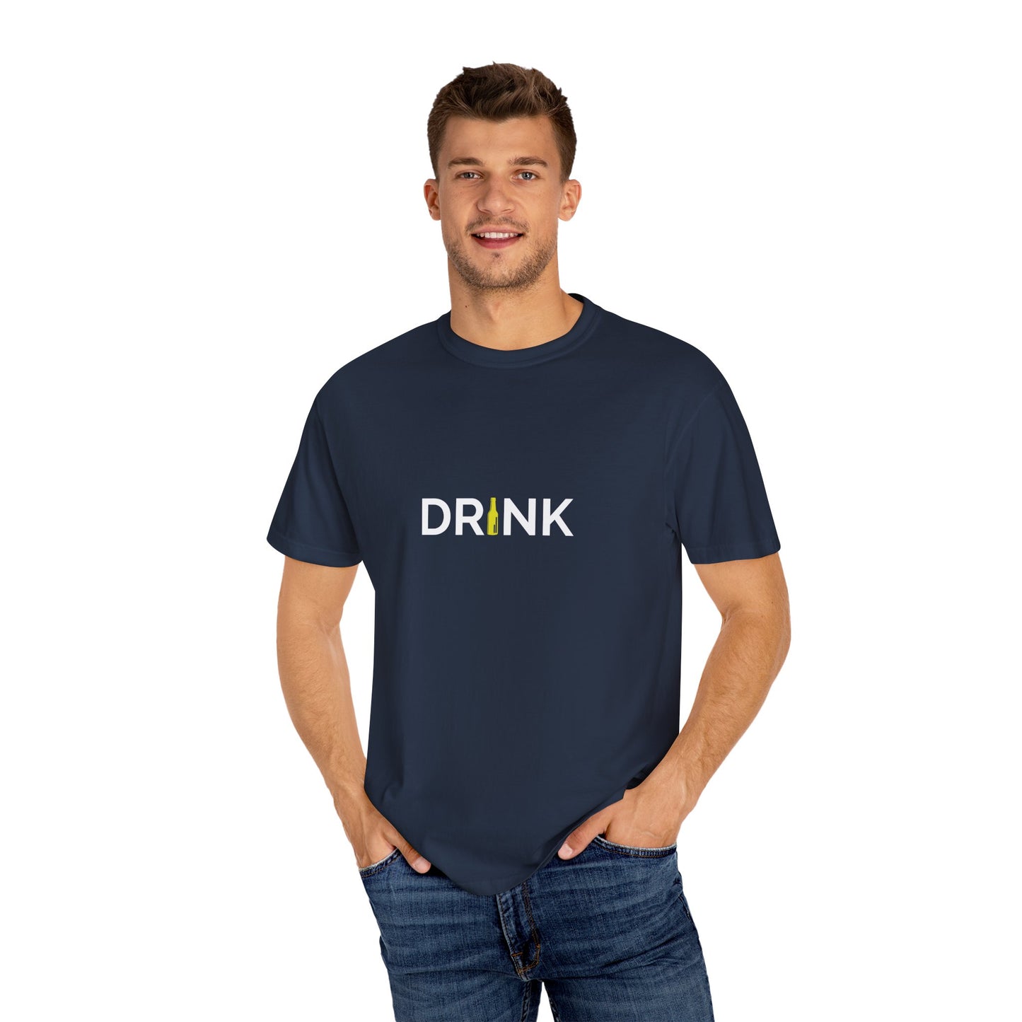 DRINK Minimalist Beer Bottle Tee β Clean Design, Loud Message