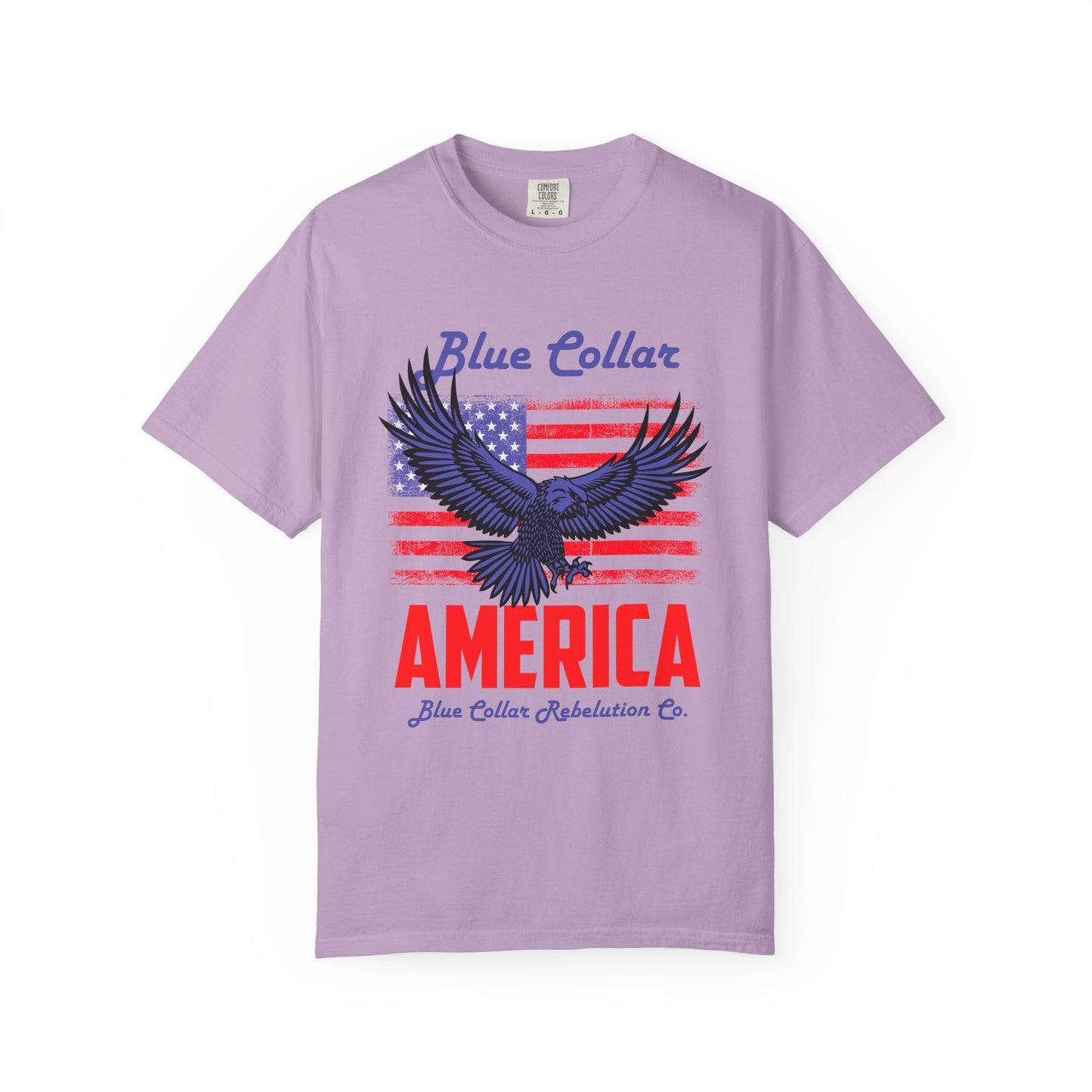 Patriotic Eagle T-shirt: Blue Collar America Theme, Unisex Casual Tee for Independence Day, Veterans Day, Gift for Men and Women