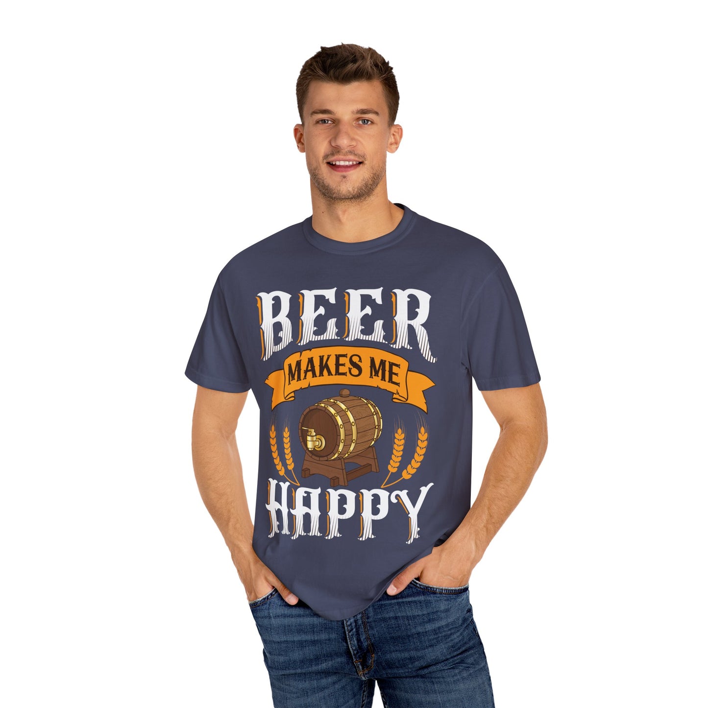 πΊ Beer Makes Me Happy β Funny Beer Barrel Tee