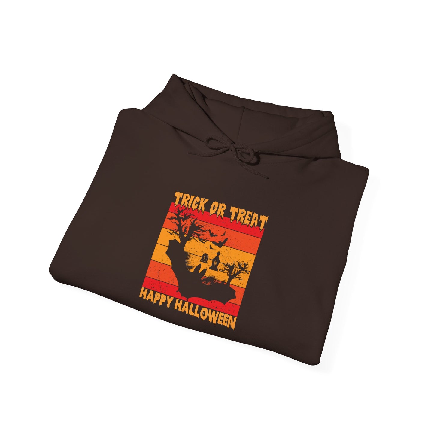 Halloween Themed Hoodie, Cozy Sweatshirt, Trick or Treat Apparel, Unisex Hoodie for Fall, Halloween Party Wear, Seasonal Wear