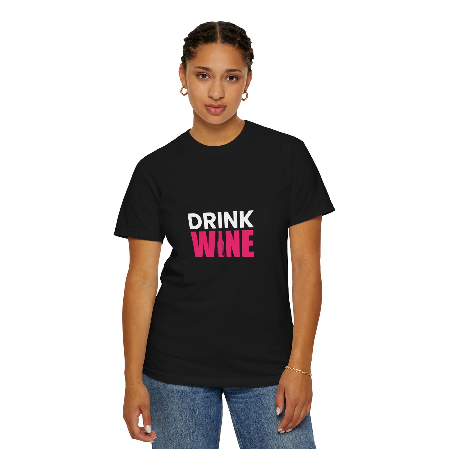 DRINK WINE Graphic Tee – Bold Minimalist Wine Lover Shirt