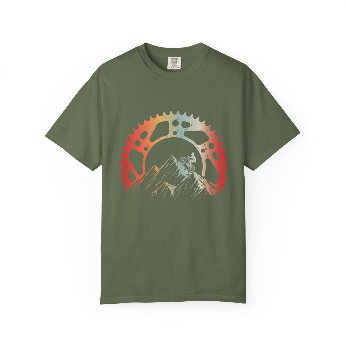 Mountain Cycling Adventure T-Shirt, Garment-Dyed Tee, Outdoor Enthusiast Gift, Hiking Shirt, Eco-Friendly Apparel, Vintage Style
