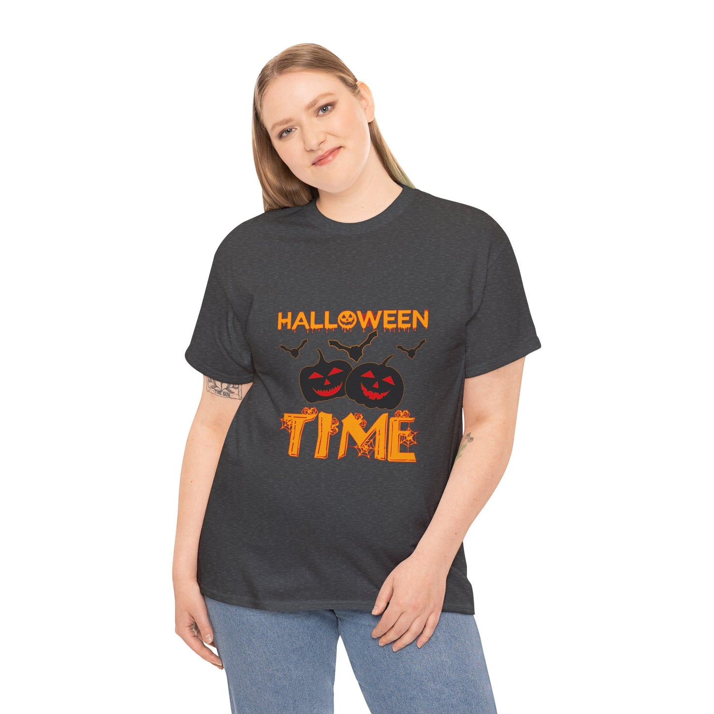🎃 “Halloween Time” Jack-O’-Lantern Pumpkins T-Shirt 👻🕷️