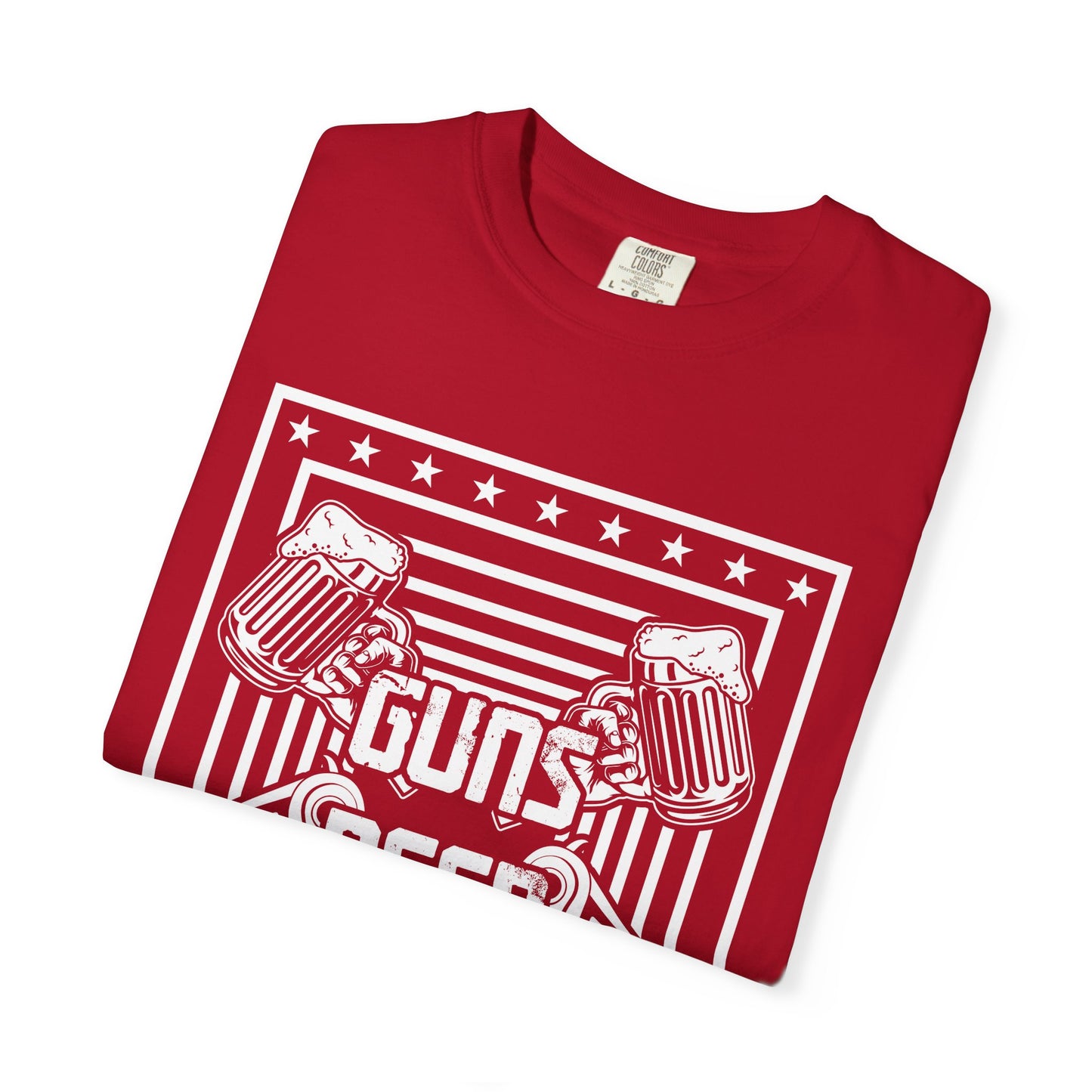 Guns Beer Freedom Graphic T-Shirt, Unisex Tee for Beer Lovers, Patriotic Shirt, Casual Everyday Wear, Independence Day Gift
