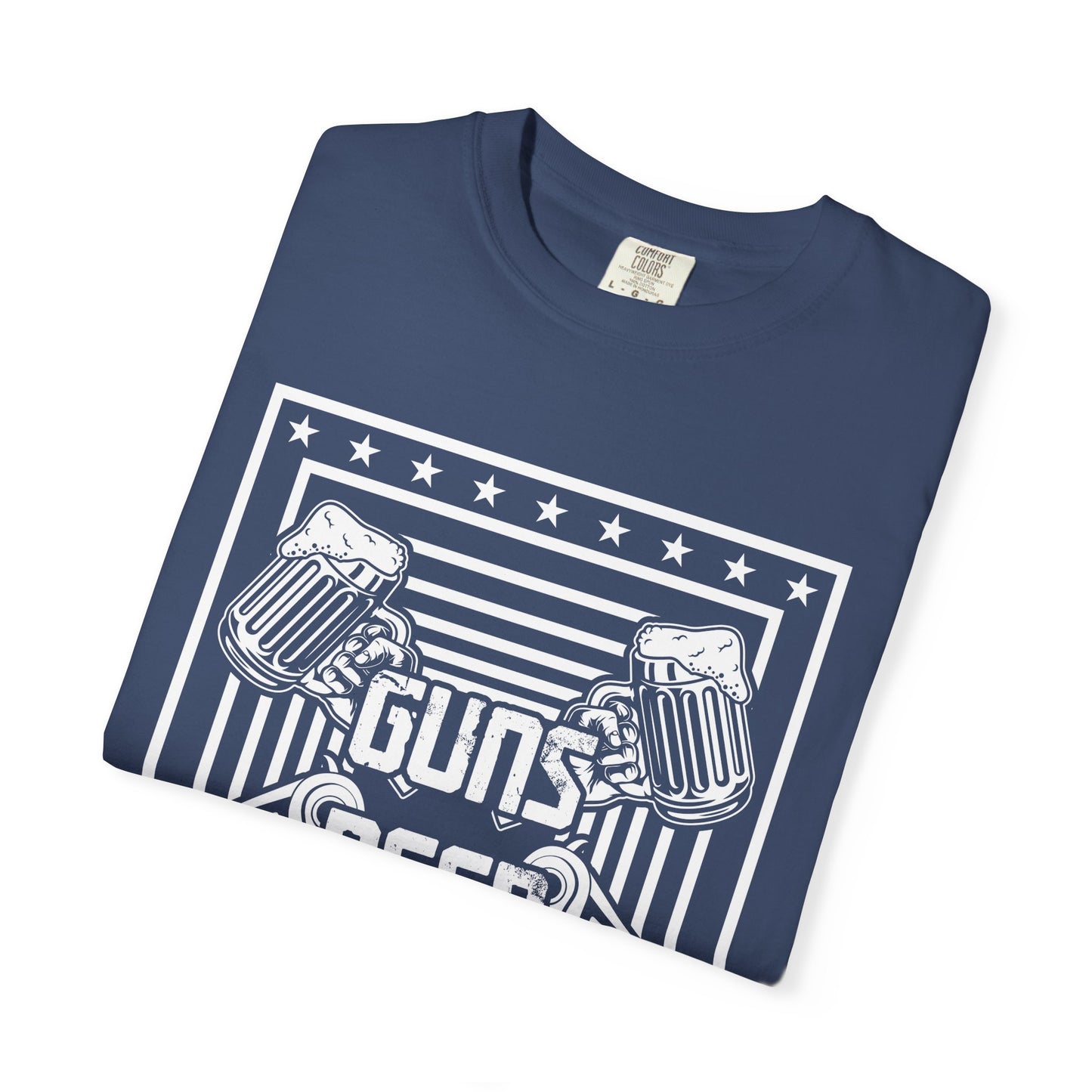 Guns Beer Freedom Graphic T-Shirt, Unisex Tee for Beer Lovers, Patriotic Shirt, Casual Everyday Wear, Independence Day Gift