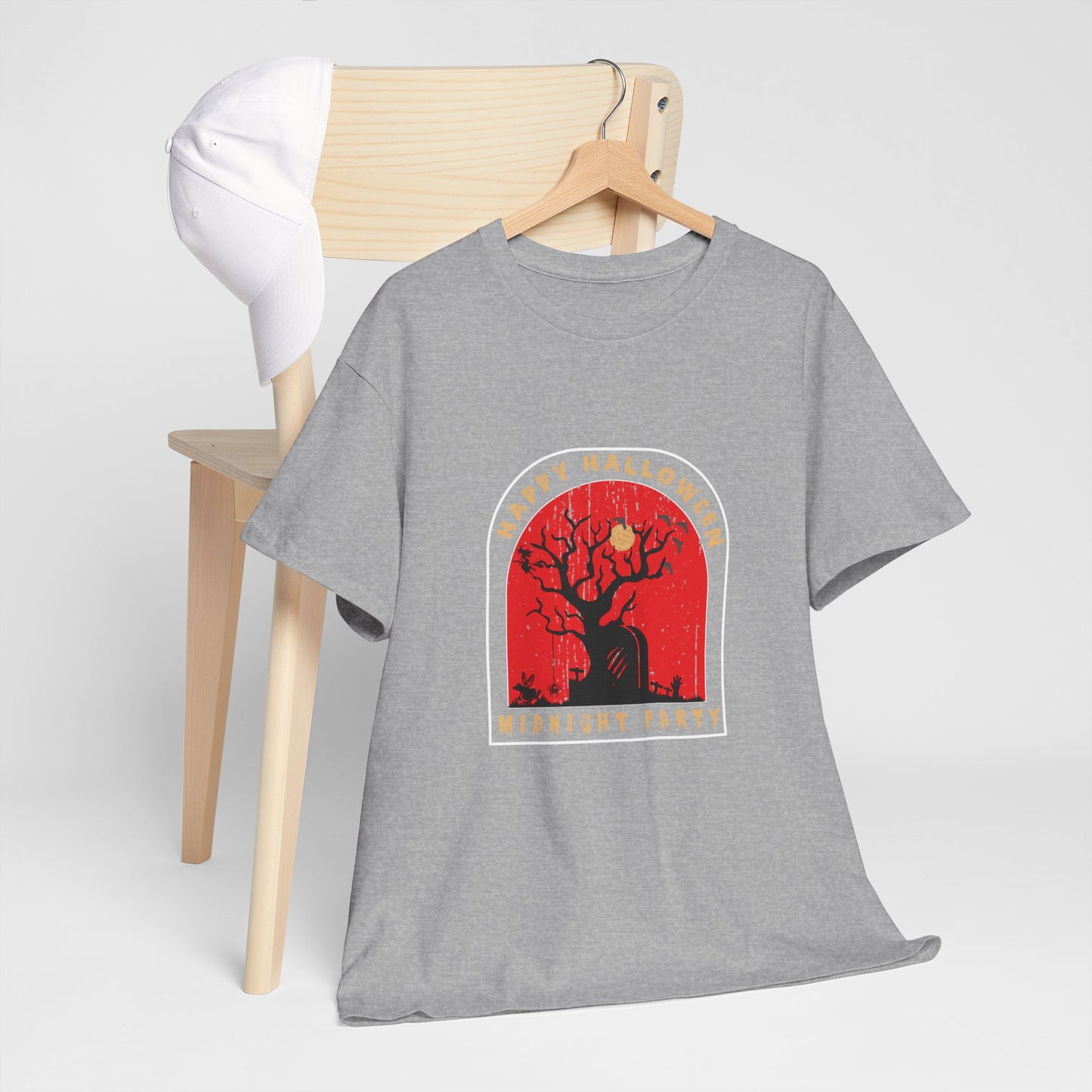 🕷️ “Happy Halloween Midnight Party” Haunted Tree Graveyard Tee 🌕